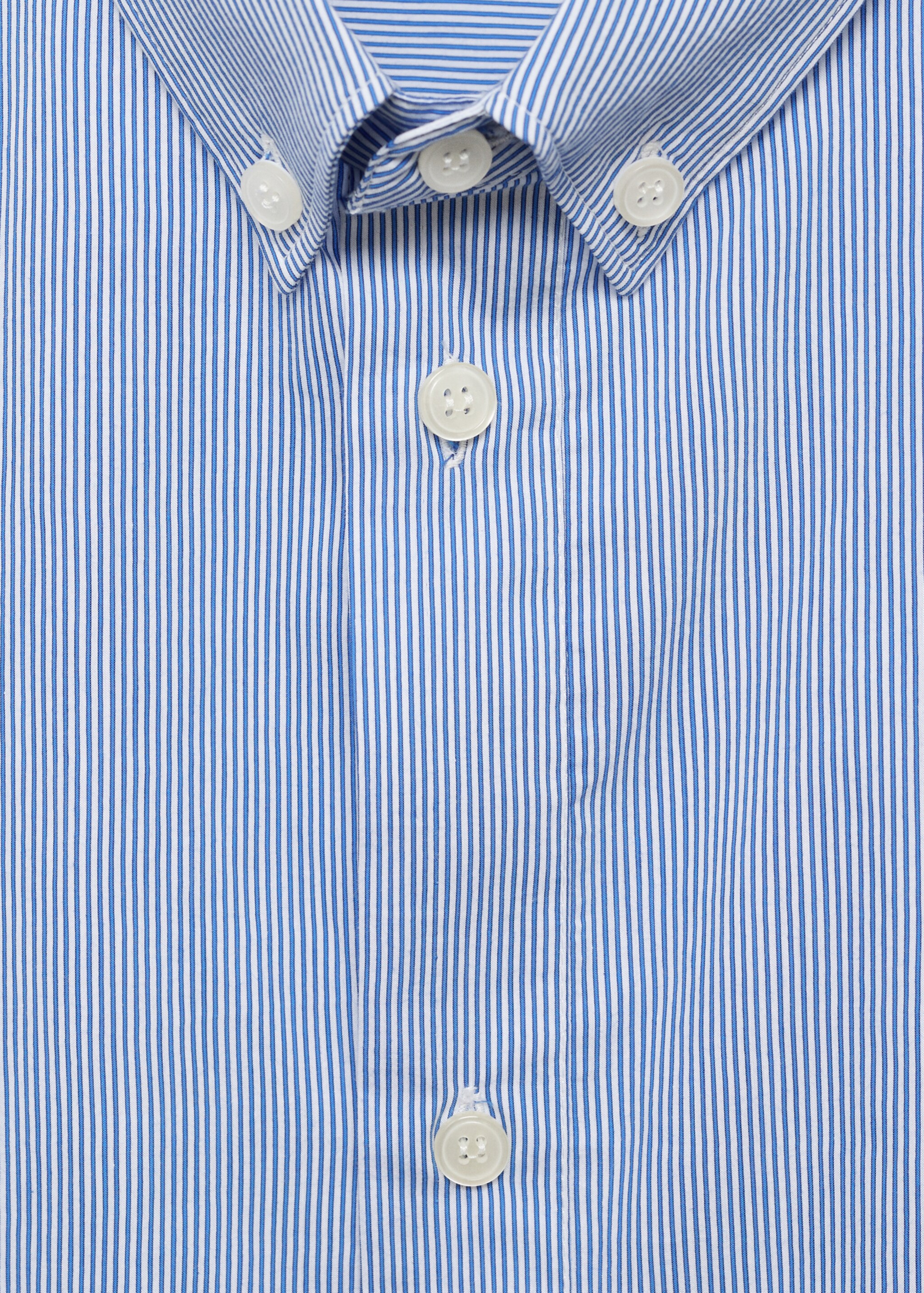 Regular fit striped cotton shirt - Details of the article 8, Sky Blue. Ref: 17014450-00.