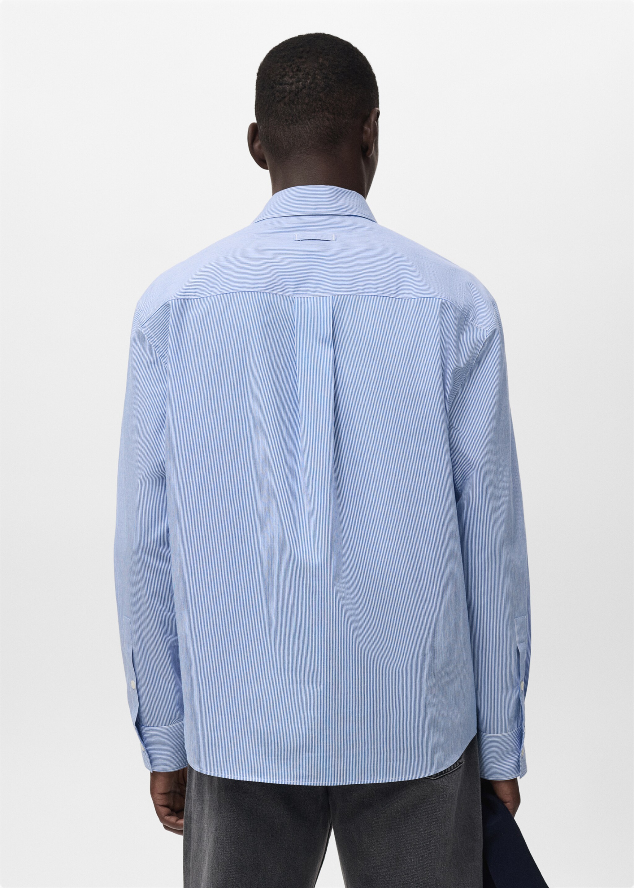 Chemise coton rayures regular-fit - Verso de l’article, Bleu ciel. Ref: 17014450-00.