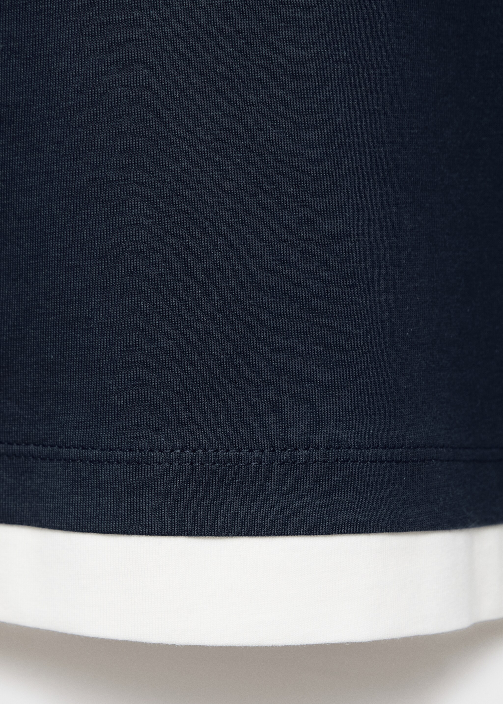 Cotton t-shirt with cut-out - Details of the article 0, Navy. Ref: 17014779-00.