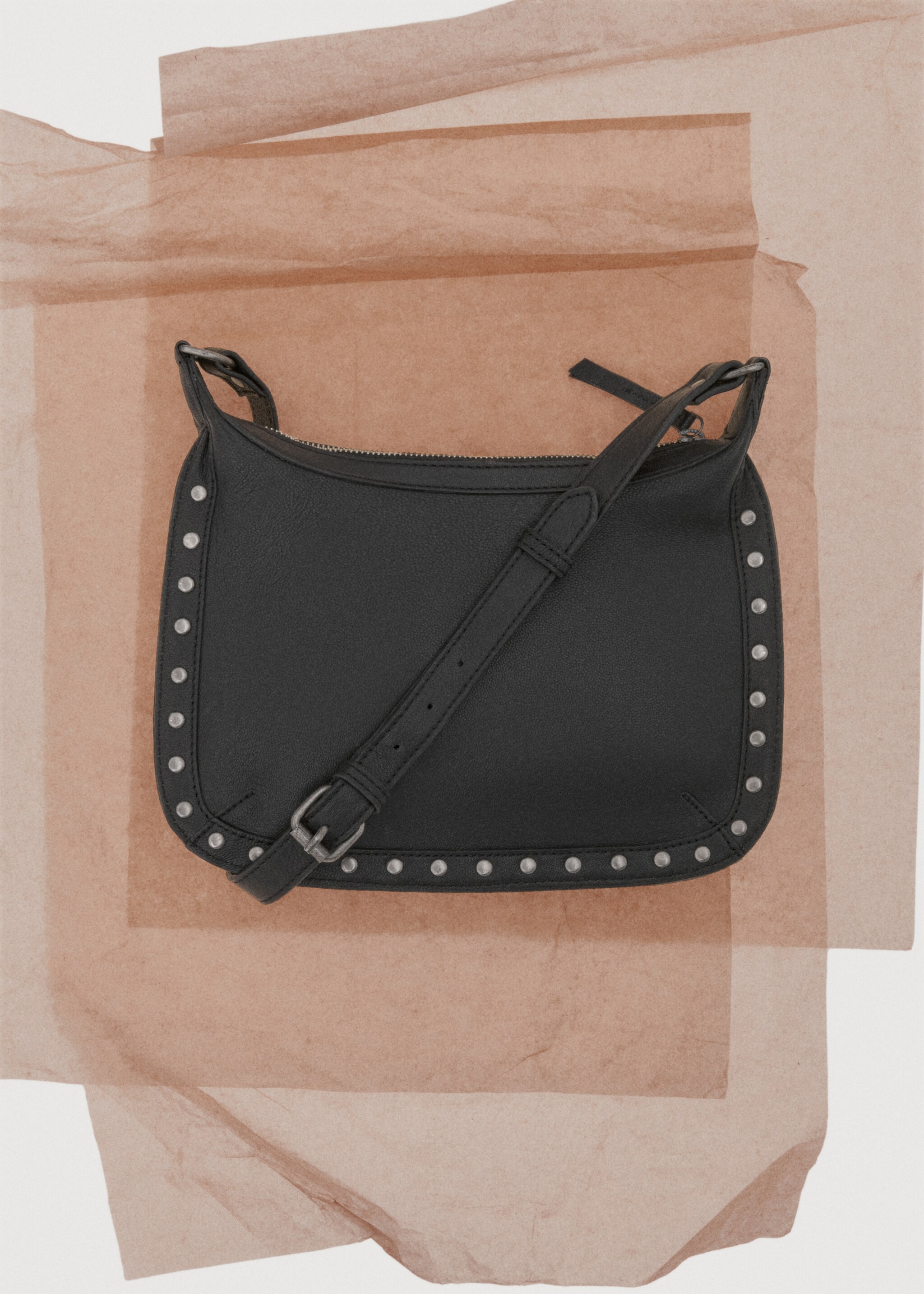 Stud leather bag - Details of the article 7, Black. Ref: 17014781-00.