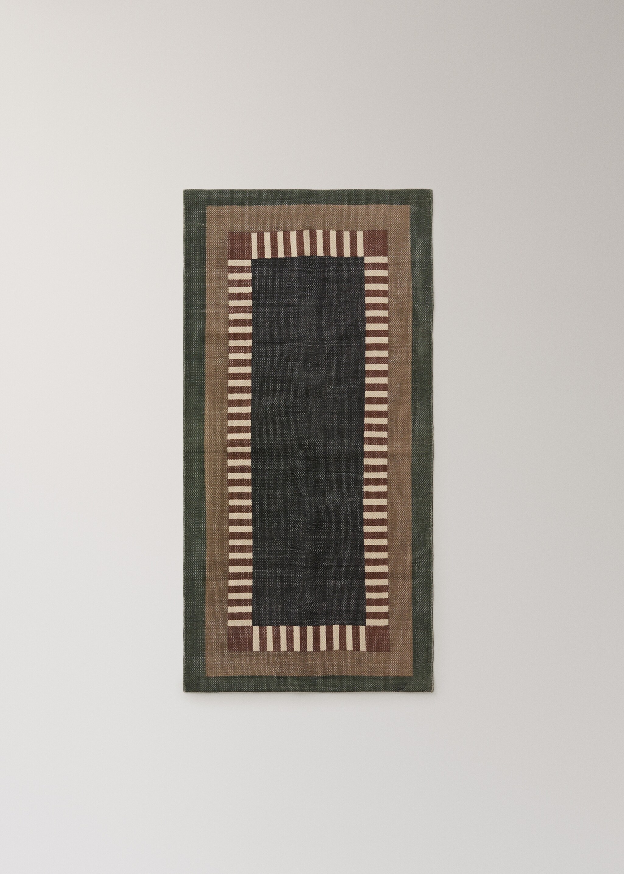 Geometric print cotton rug - Artikkel uten modell, Halvbrun. Ref: 17014789-00.
