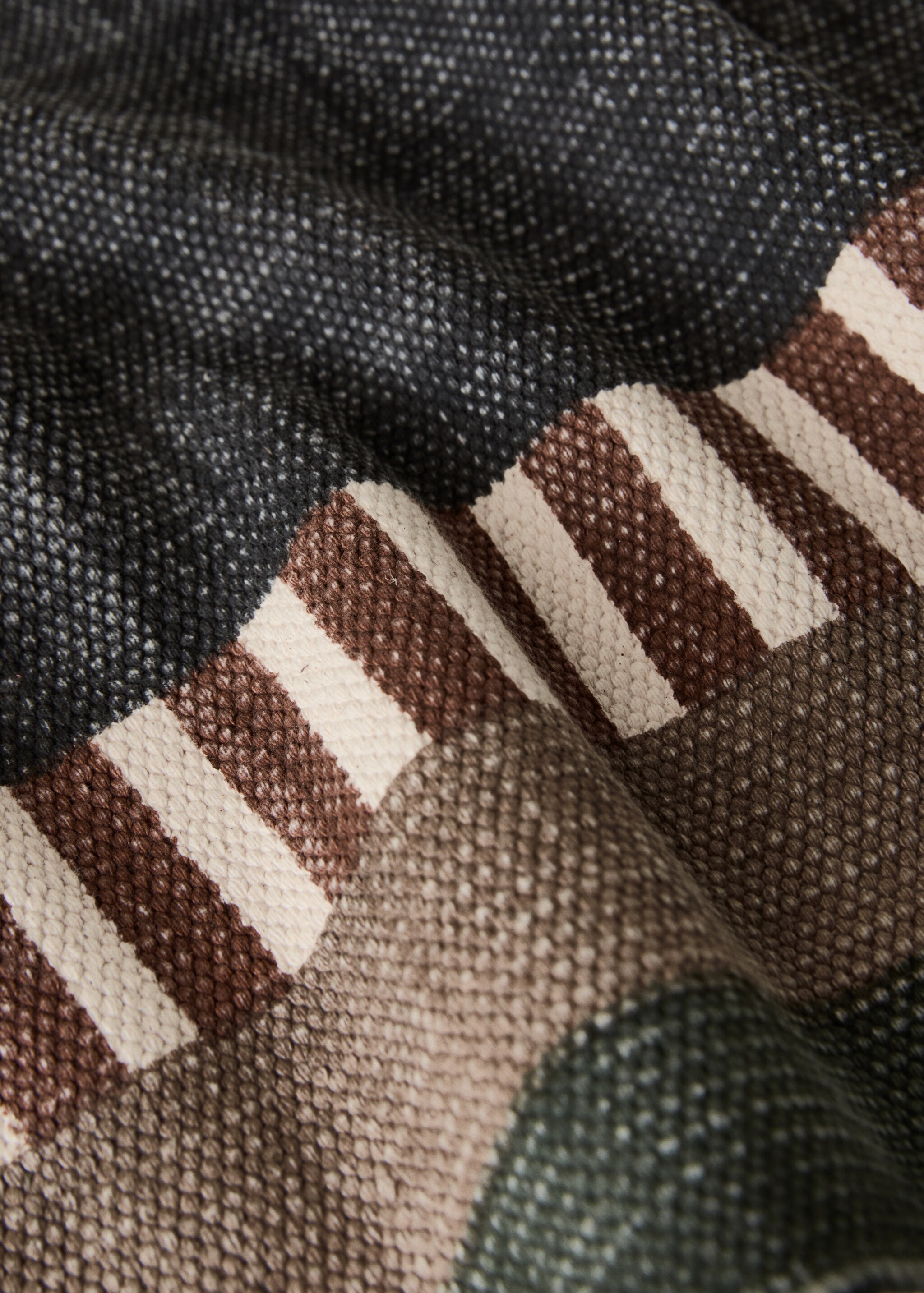 Geometric print cotton rug - Artikkeldetalj 2, Halvbrun. Ref: 17014789-00.