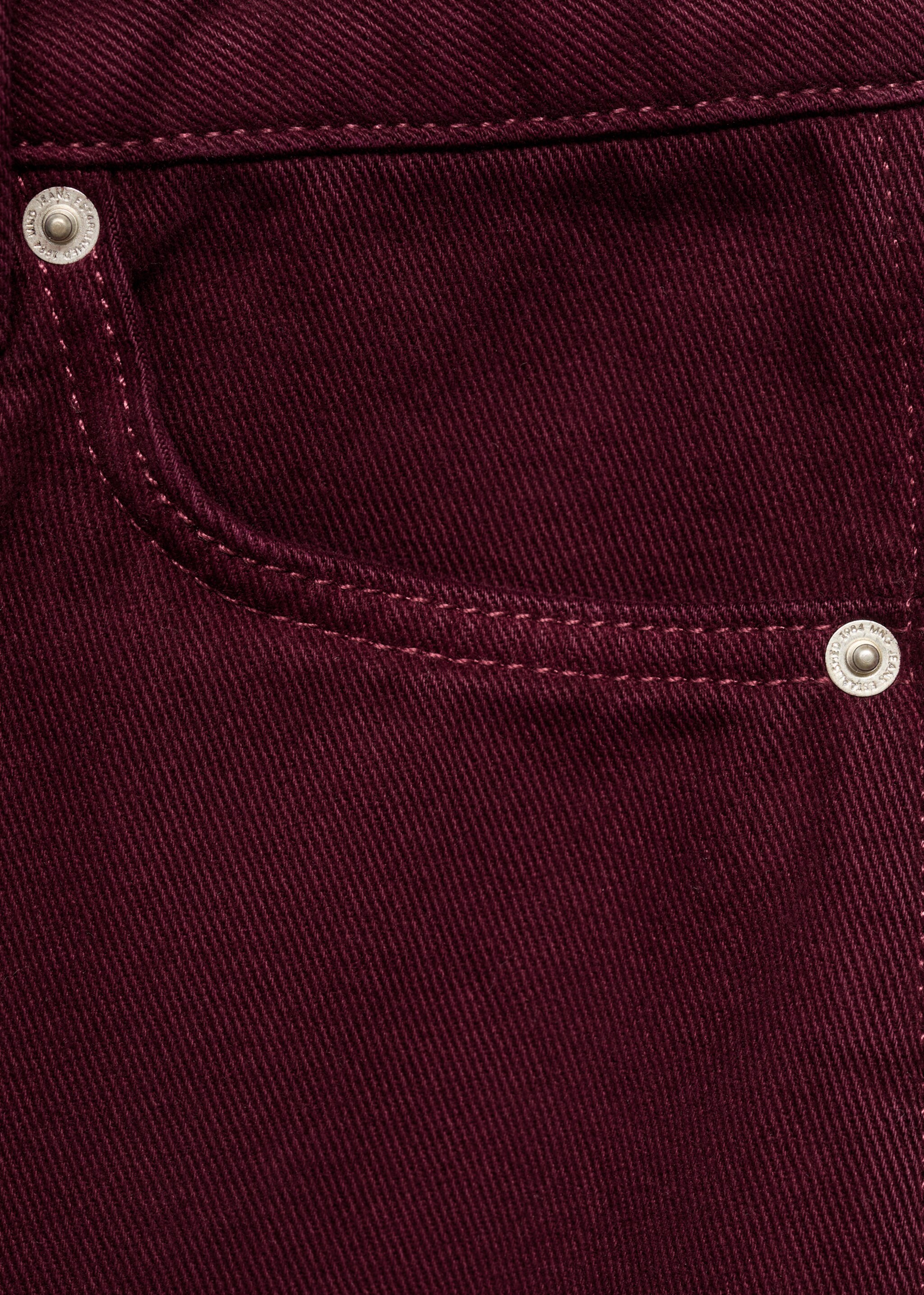 High-rise balloon jeans - Details of the article 8, Wine. Ref: 17014792-00.
