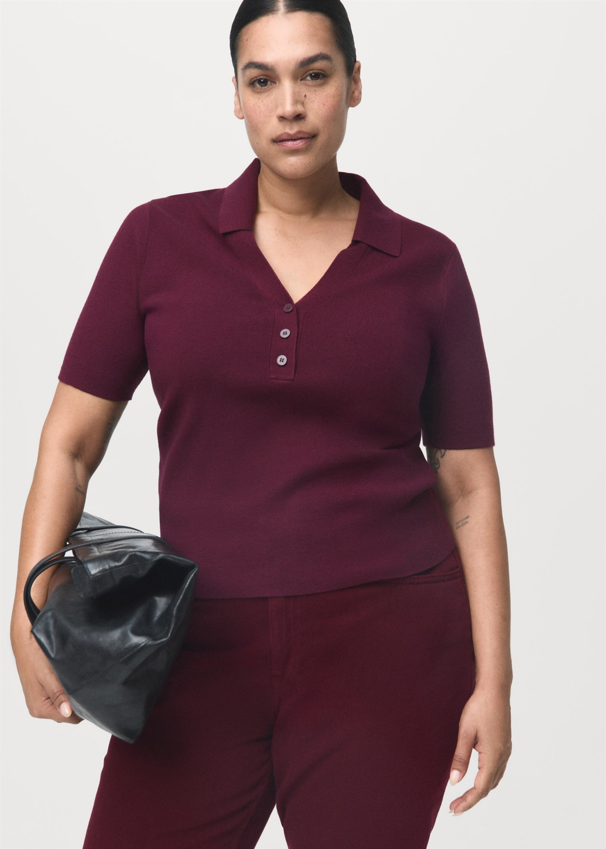 Matilda high-rise straight jeans - Details of the article 5, Wine. Ref: 17014793-00.