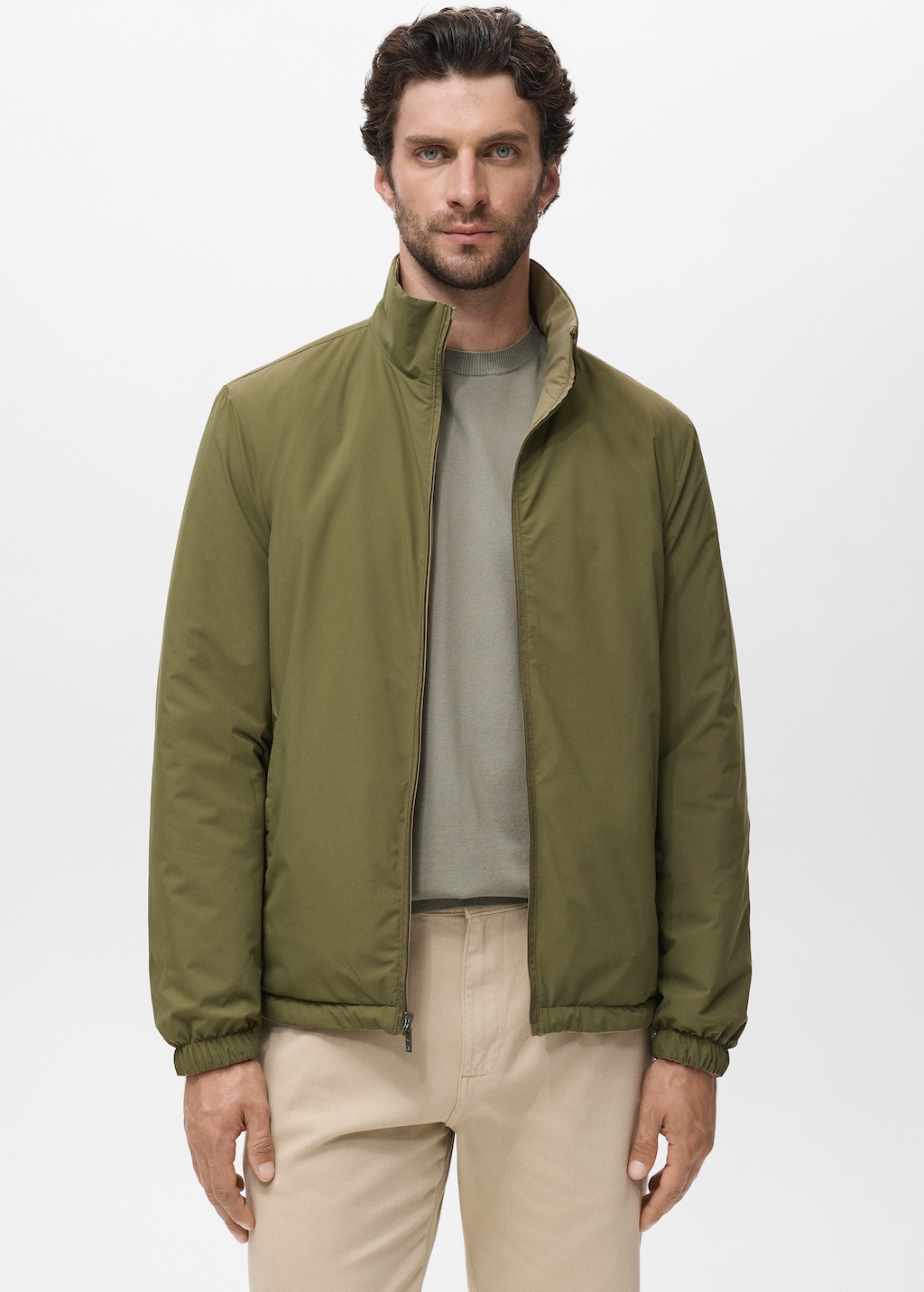reversible quilted water-repellent jacket