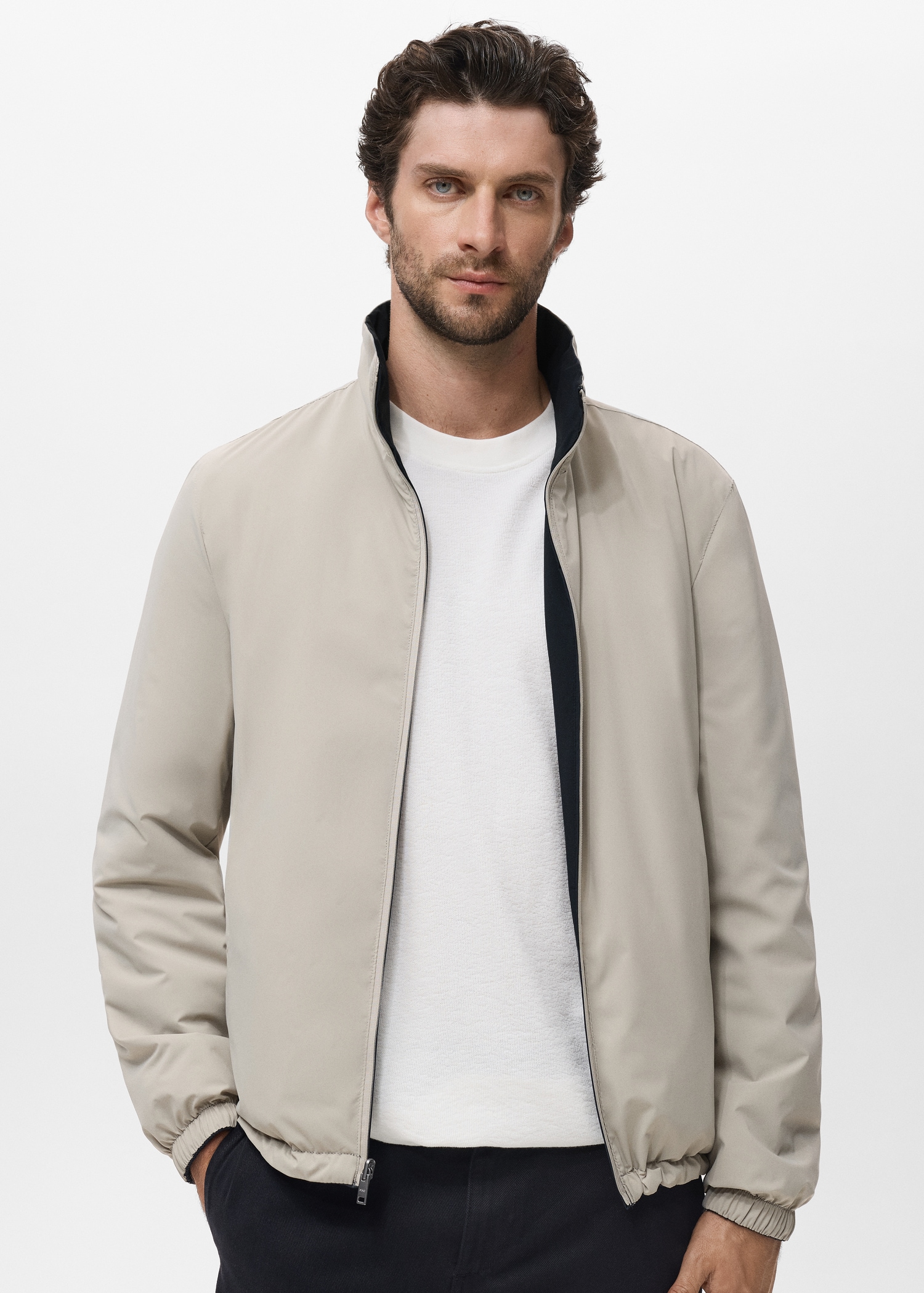Reversible quilted water-repellent reversible jacket Men MANGO