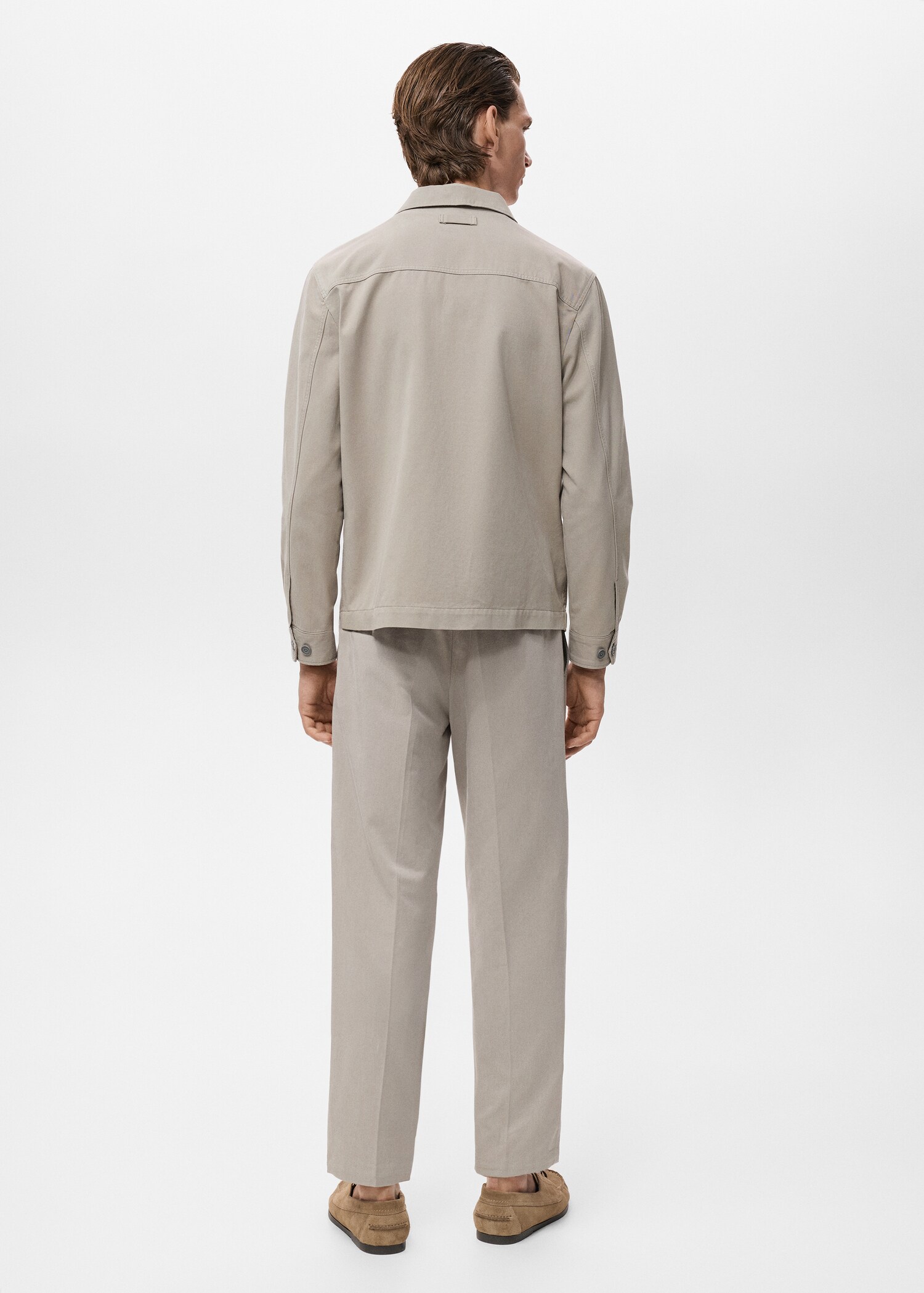 Pantalón recto pinzas algodón - Reverso del artículo