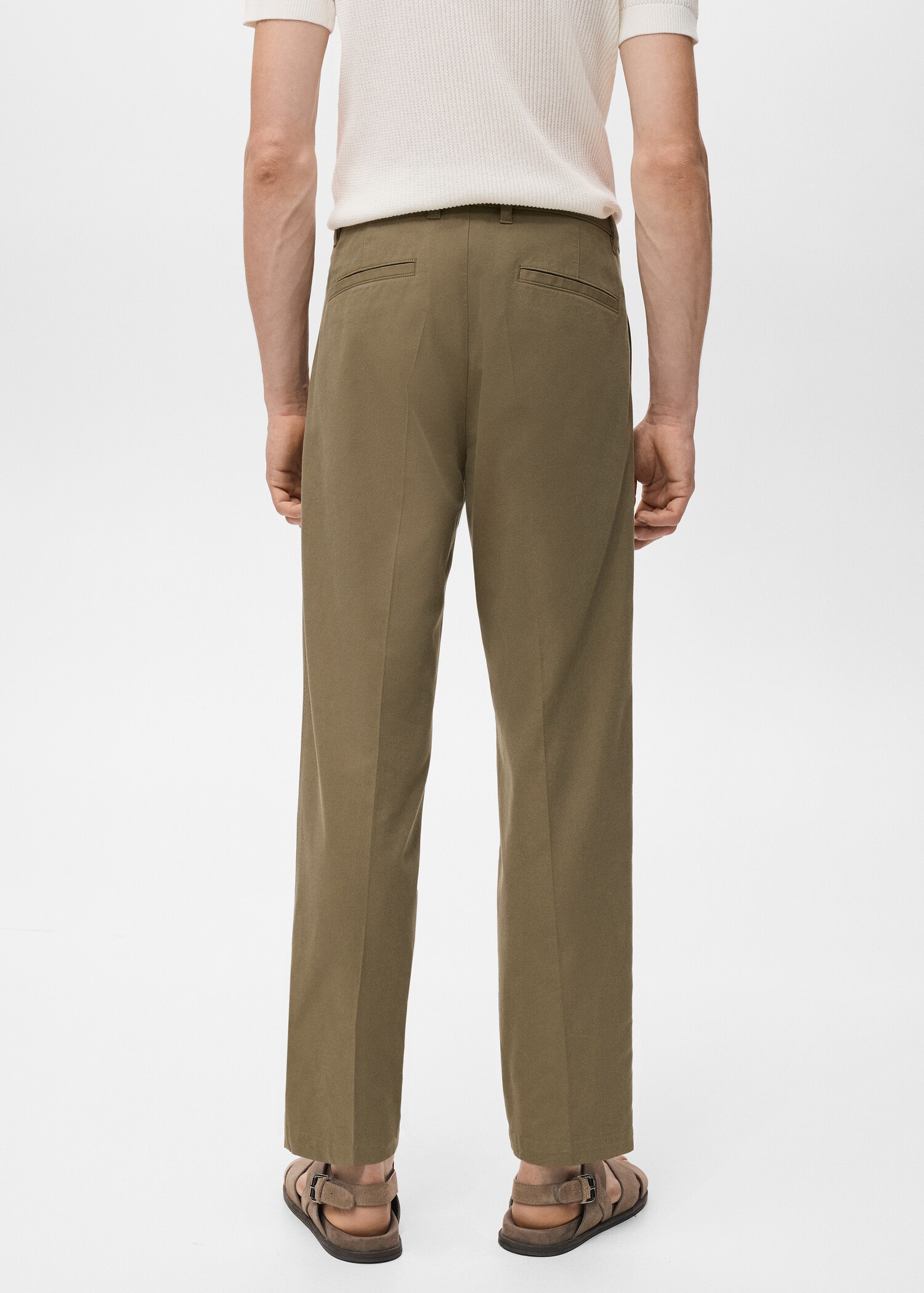 Pantalón recto pinzas algodón - Reverso del artículo