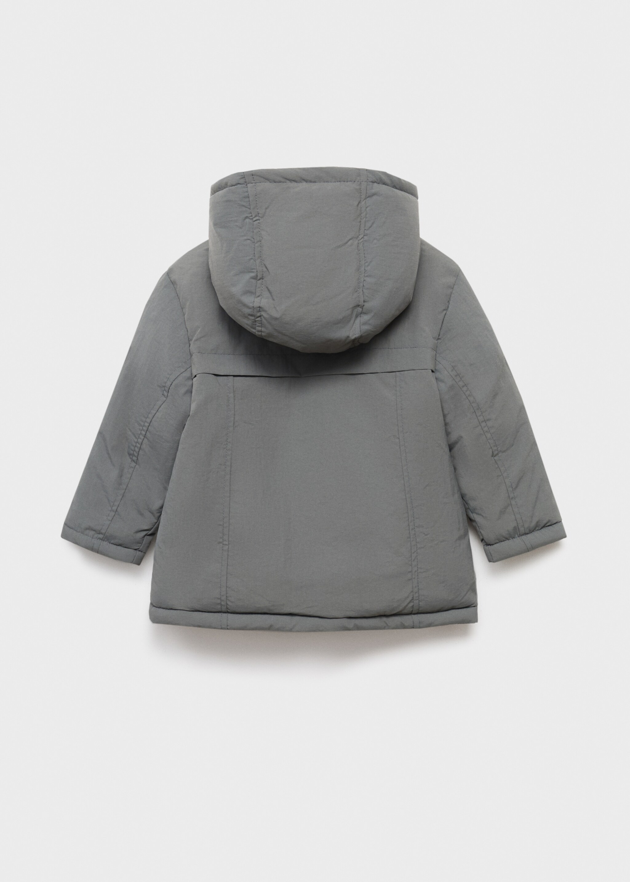 Hood quilted coat - Reverse of the article, Dark Grey. Ref: 17015143-00.