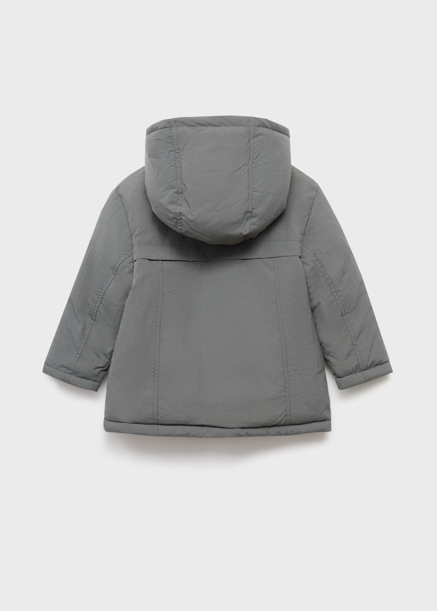 Hood quilted coat - Reverse of the article