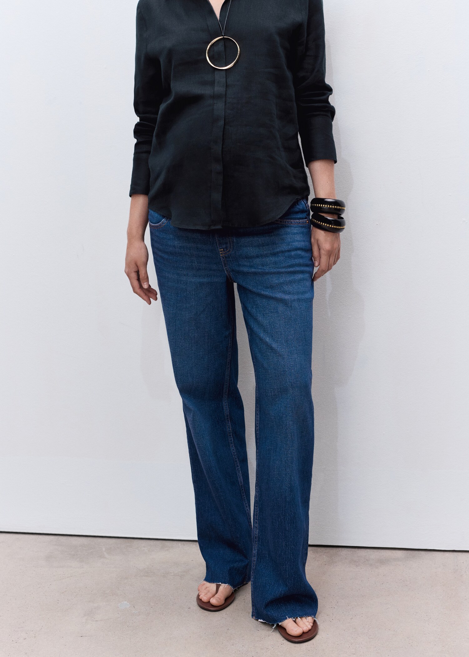 Wide-leg maternity jeans - Medium plane