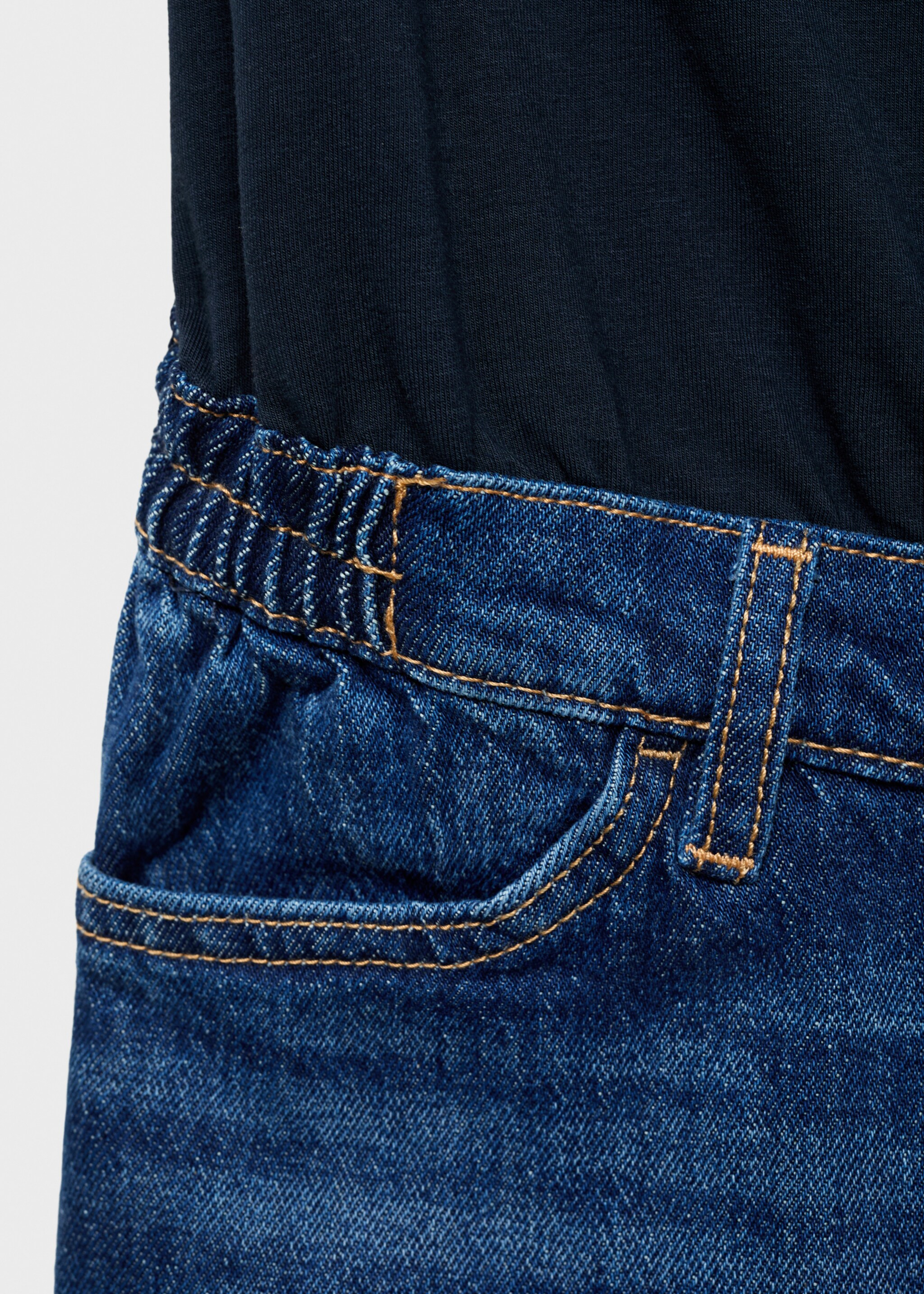 Wide-leg maternity jeans - Details of the article 8, Dark Blue. Ref: 17015148-00.