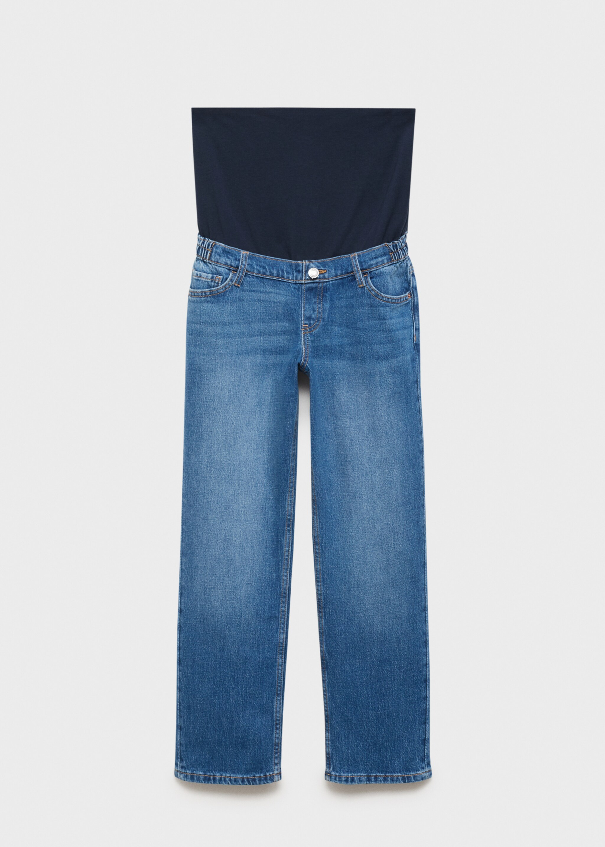 Jeans rectos crop premamá - Artigo sem modelo, Azul-escuro. Ref: 17015149-00.