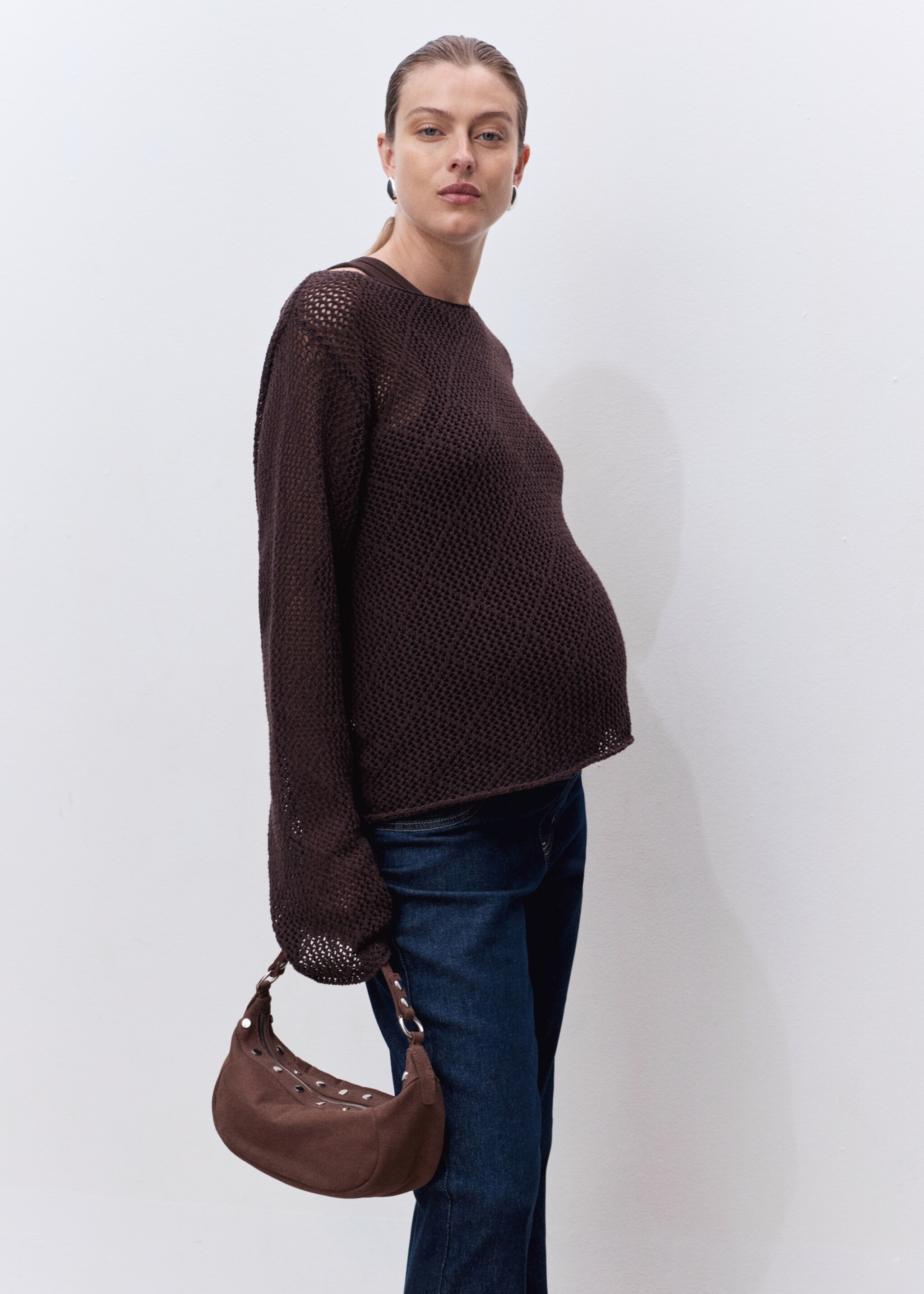 Maternity Straight Jeans - Details of the article 1, Open Blue. Ref: 17015150-00.