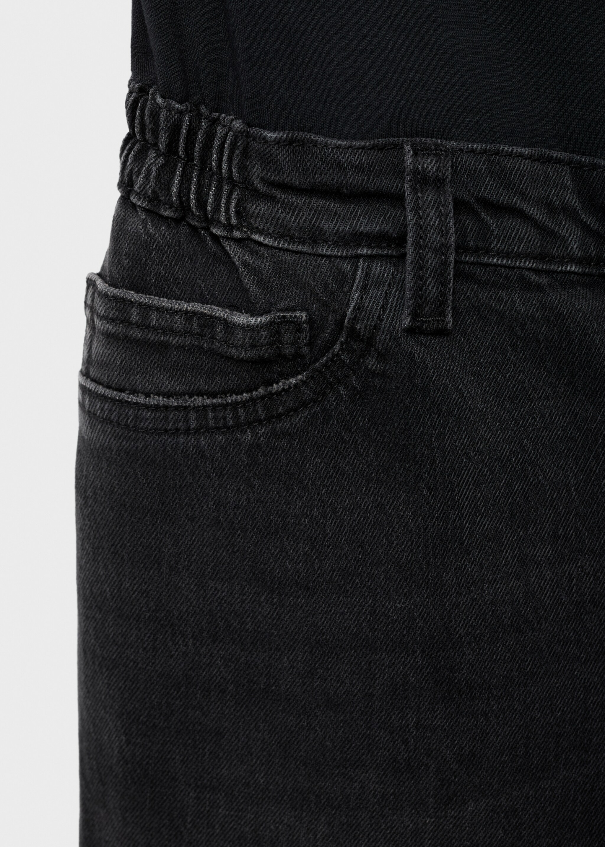 Maternity Straight Jeans - Details of the article 0, Black denim. Ref: 17015151-00.
