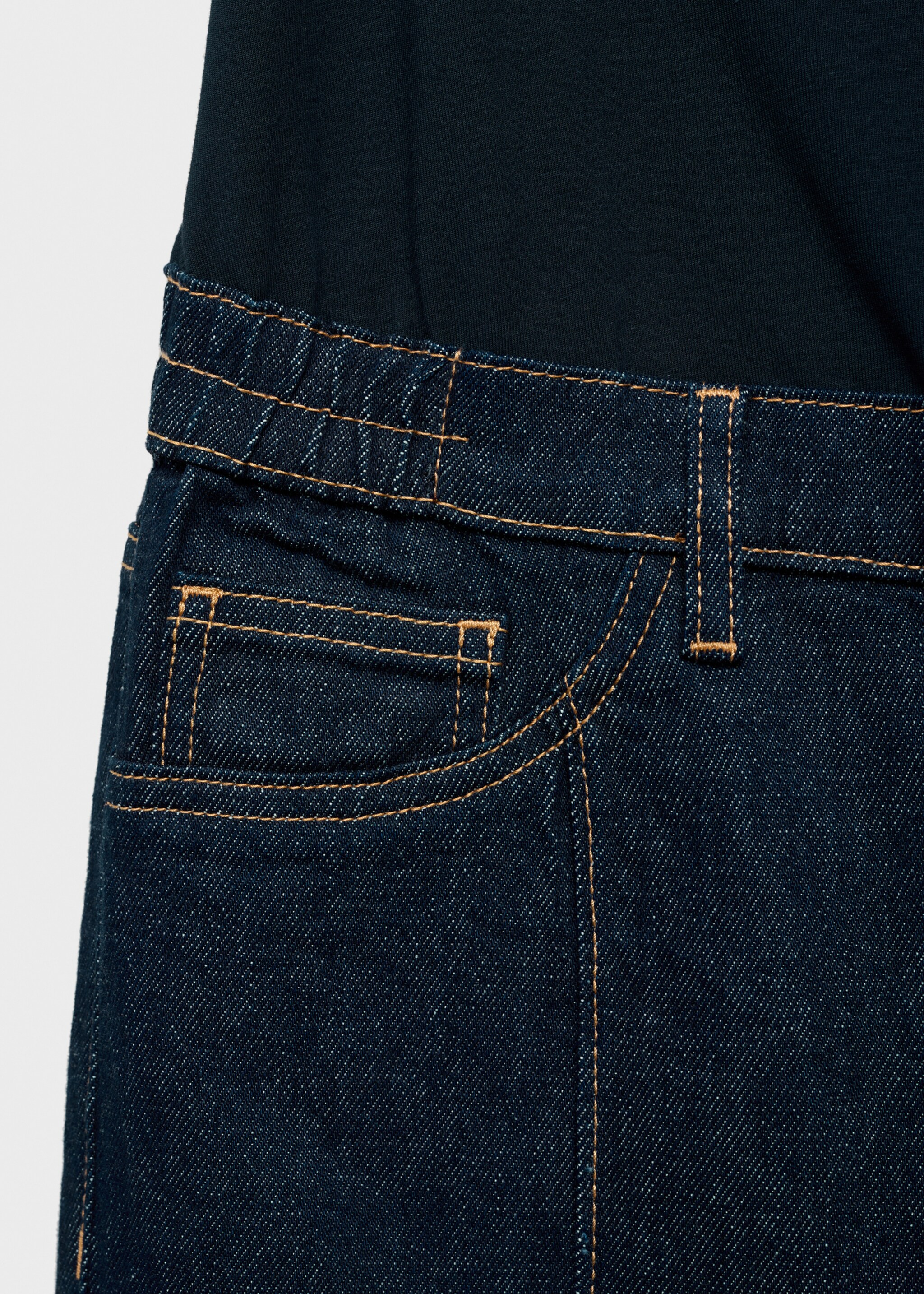 Jeans retos costuras premamá - Pormenor do artigo 8, Azul. Ref: 17015152-00.