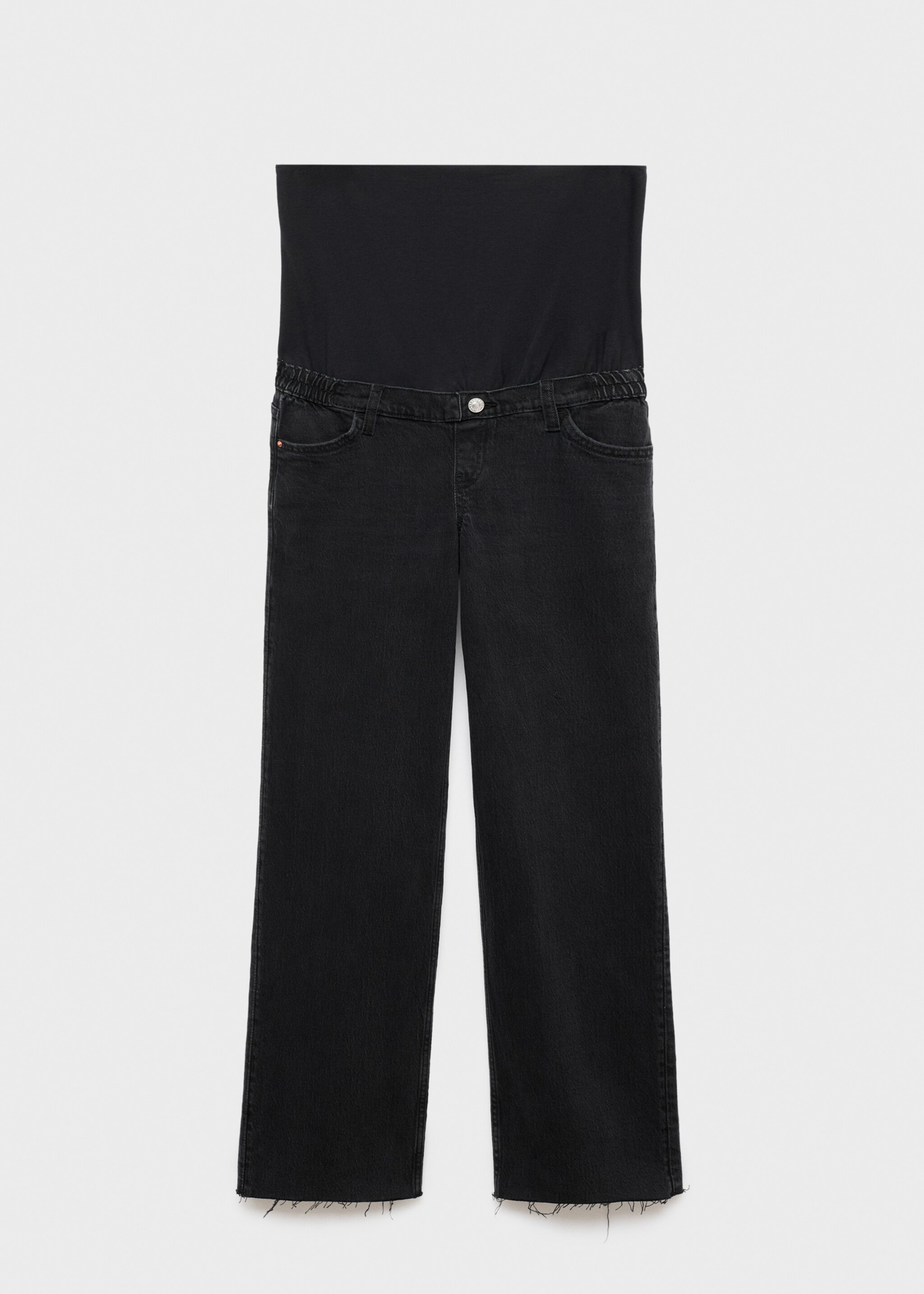 Wide-leg maternity jeans - Article without model, Black denim. Ref: 17015155-00.