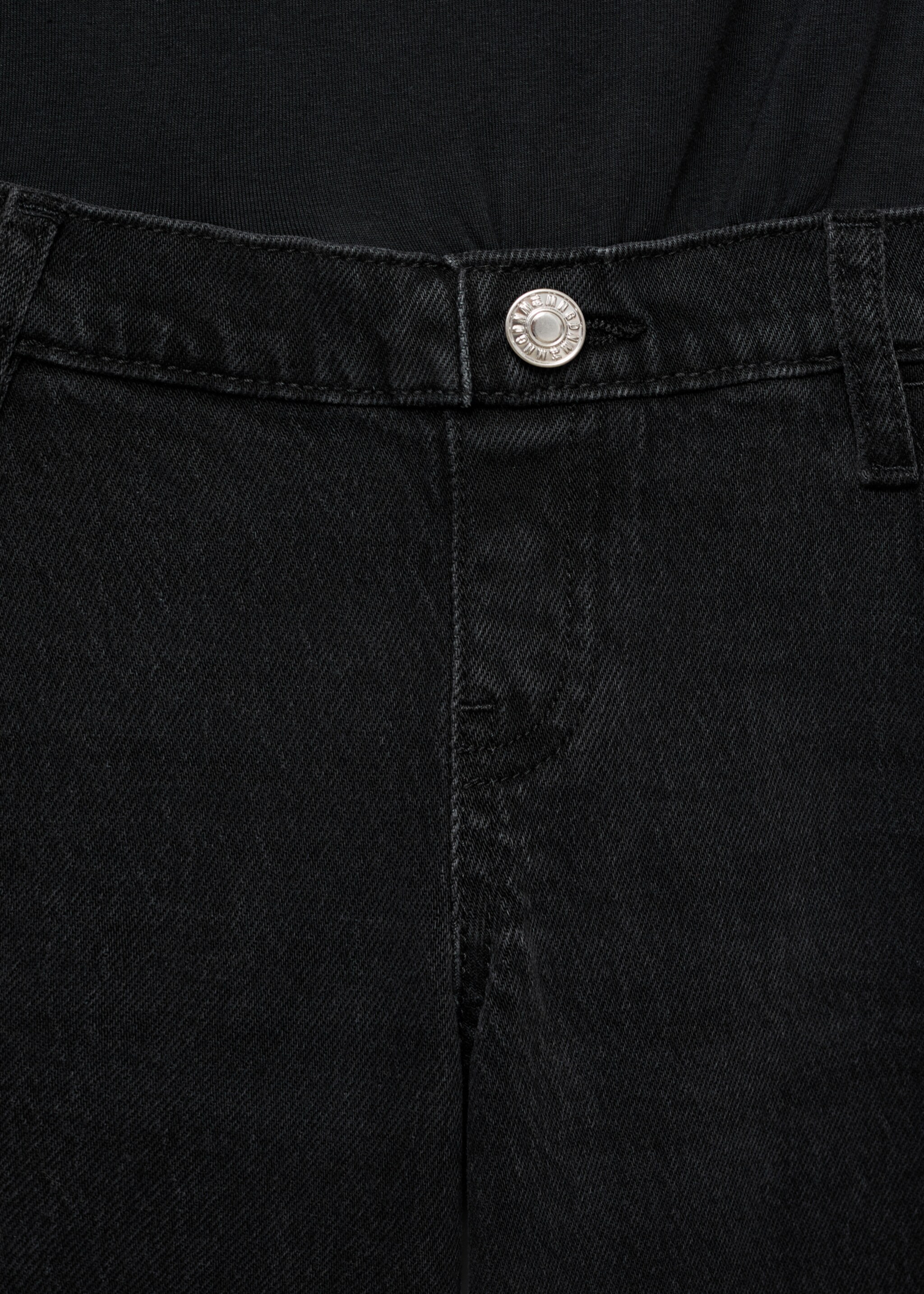 Wide-leg maternity jeans - Details of the article 8, Black denim. Ref: 17015155-00.