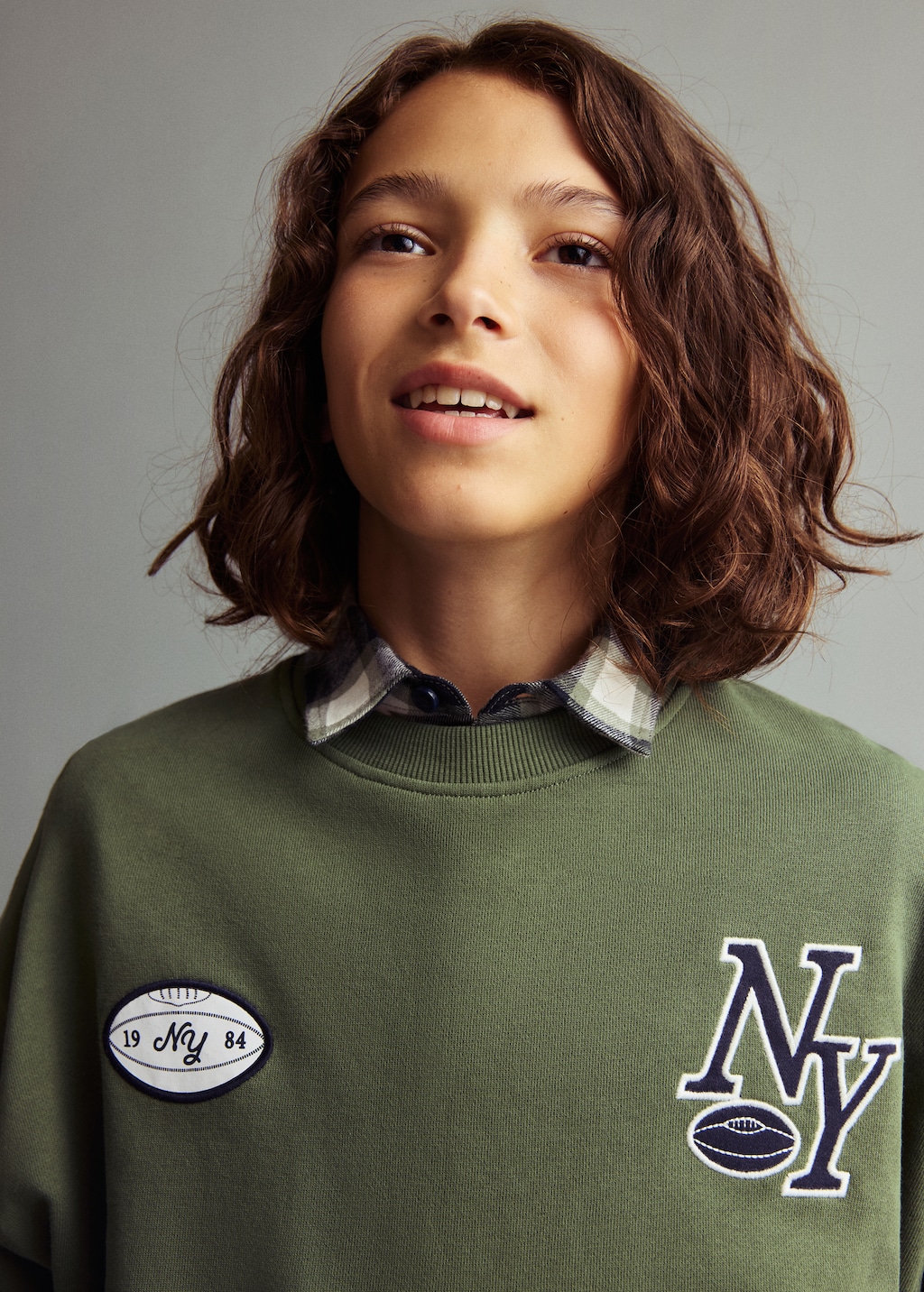 Printed embroidered sweatshirt