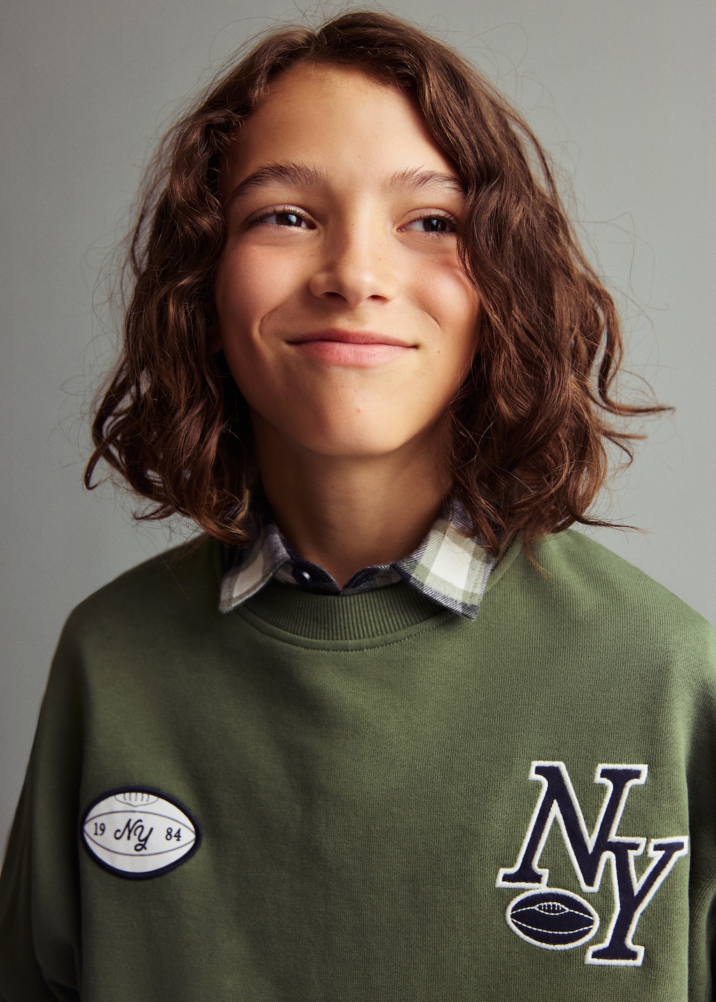 Printed embroidered sweatshirt