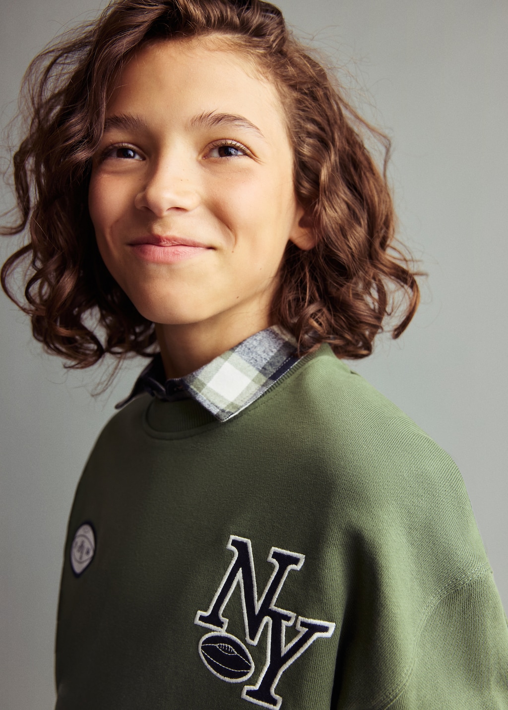 Printed embroidered sweatshirt