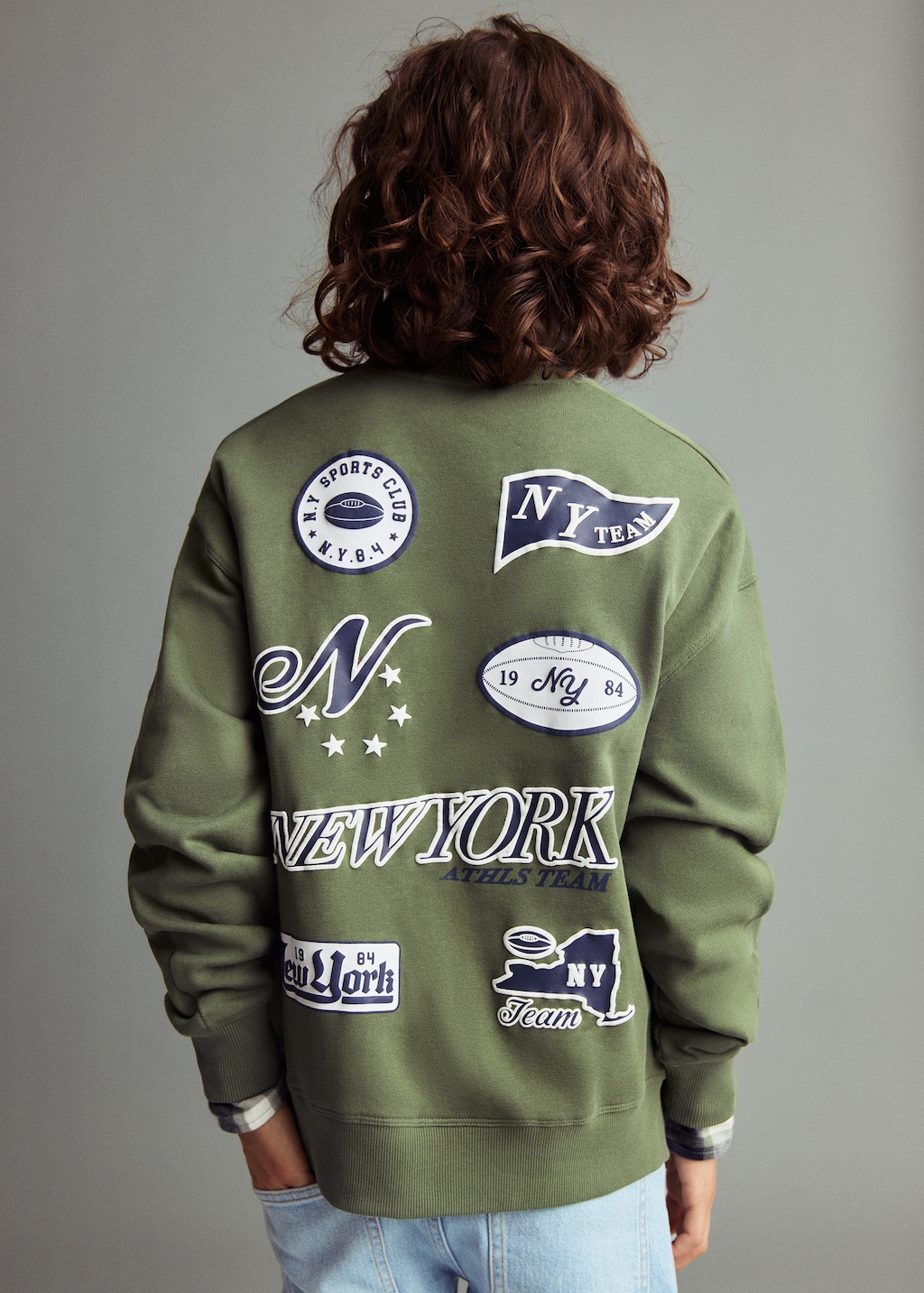 Printed embroidered sweatshirt