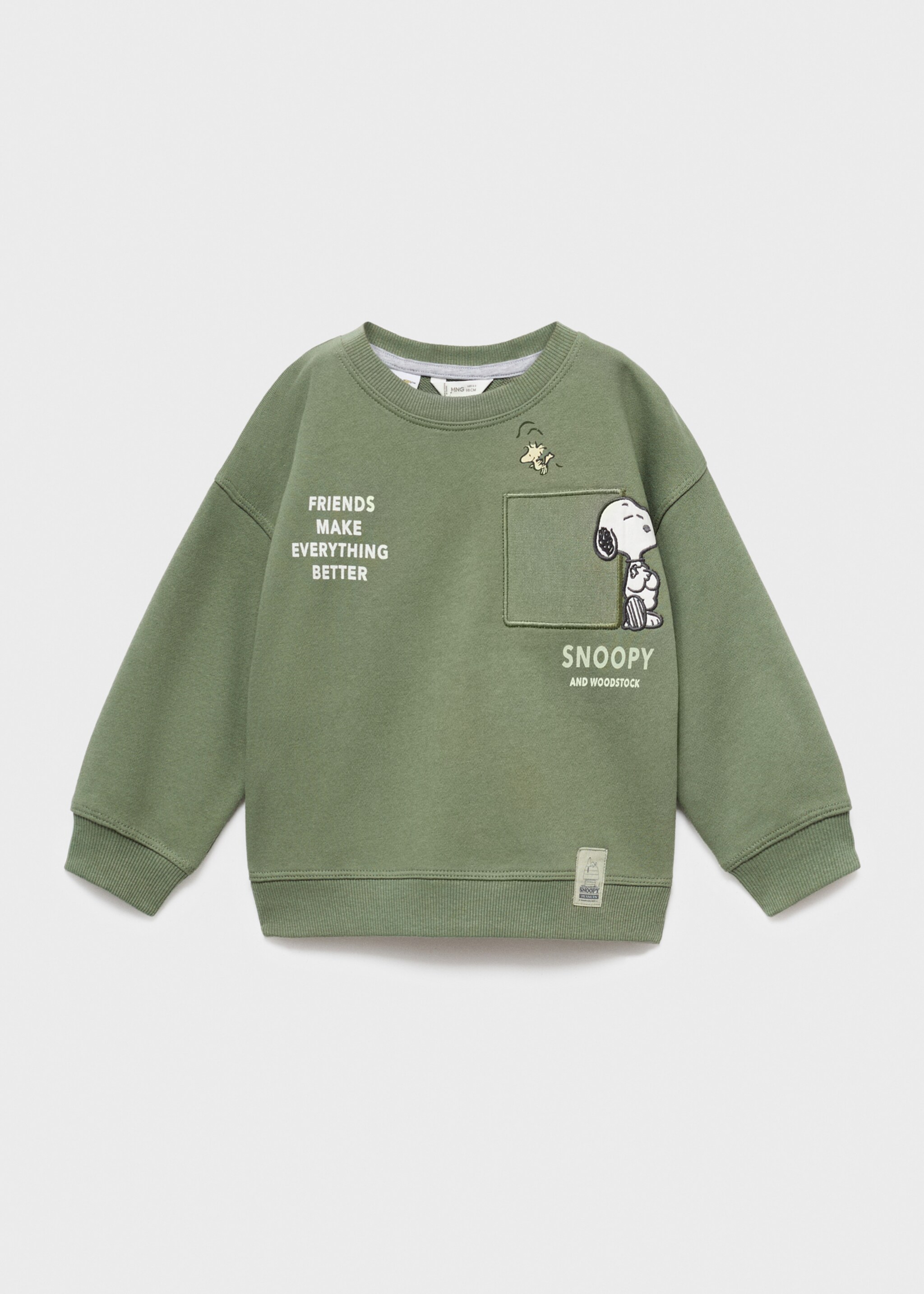 Embroidered Snoopy sweatshirt - Article without model, Green. Ref: 17015158-00.