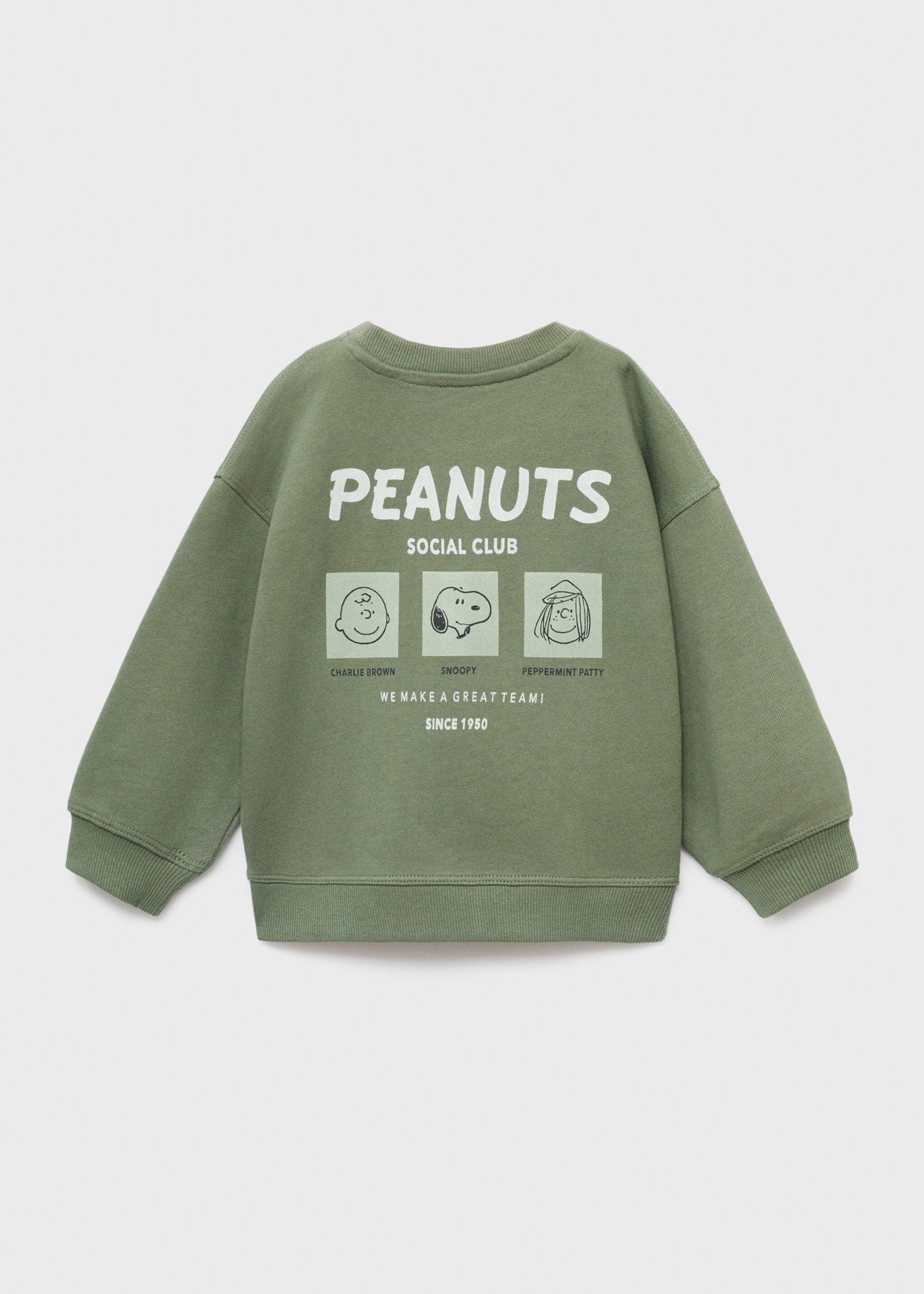 Embroidered Snoopy sweatshirt - Reverse of the article, Green. Ref: 17015158-00.