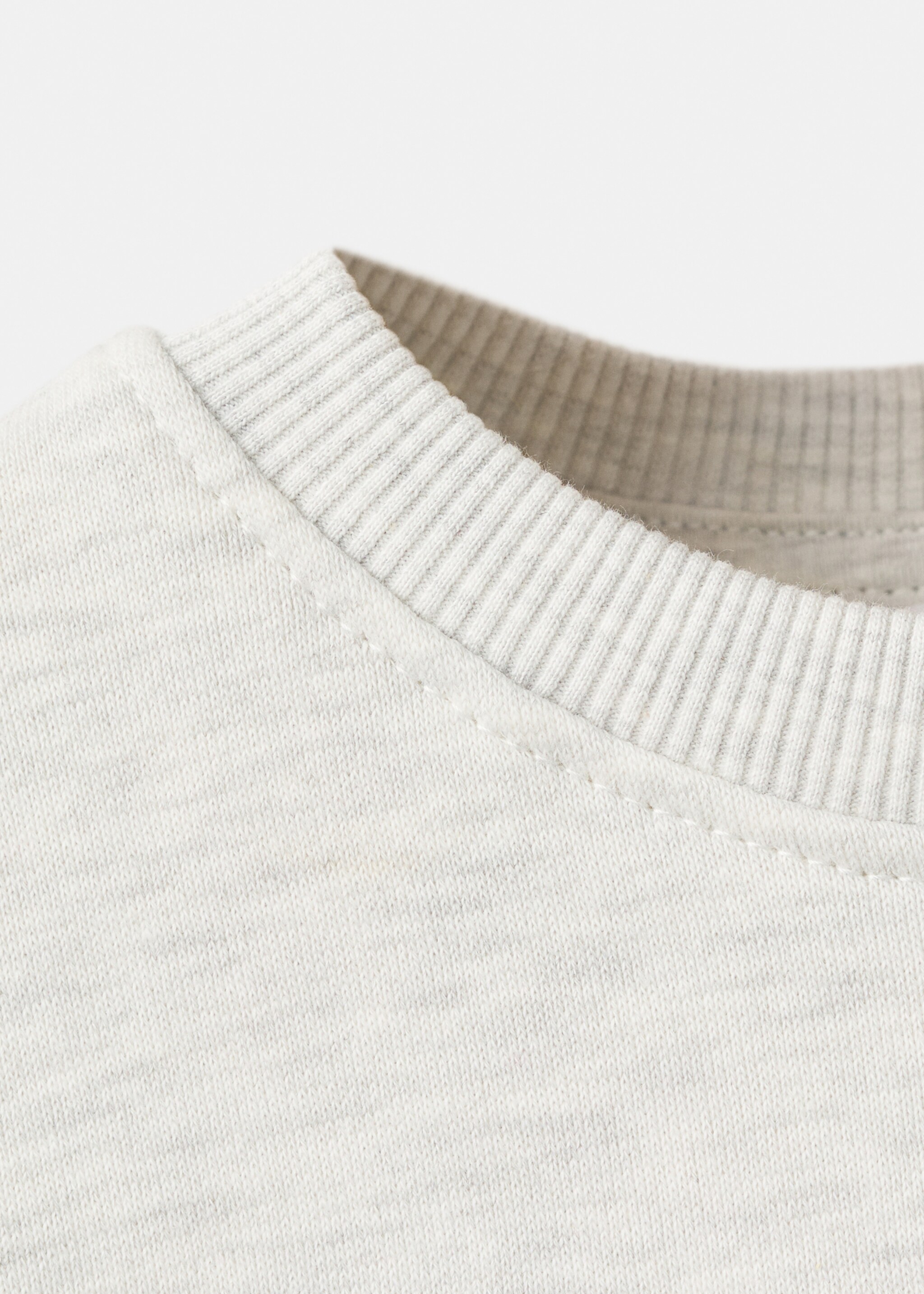 Floral embroidered sweatshirt - Details of the article 8, Light Heather Grey. Ref: 17015164-00.