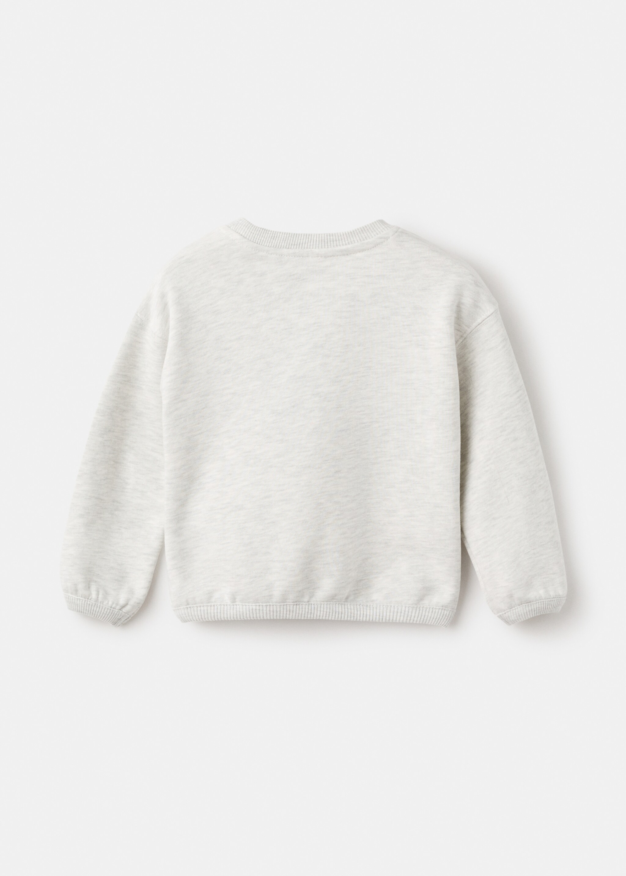 Floral embroidered sweatshirt - Reverse of the article, Light Heather Grey. Ref: 17015164-00.
