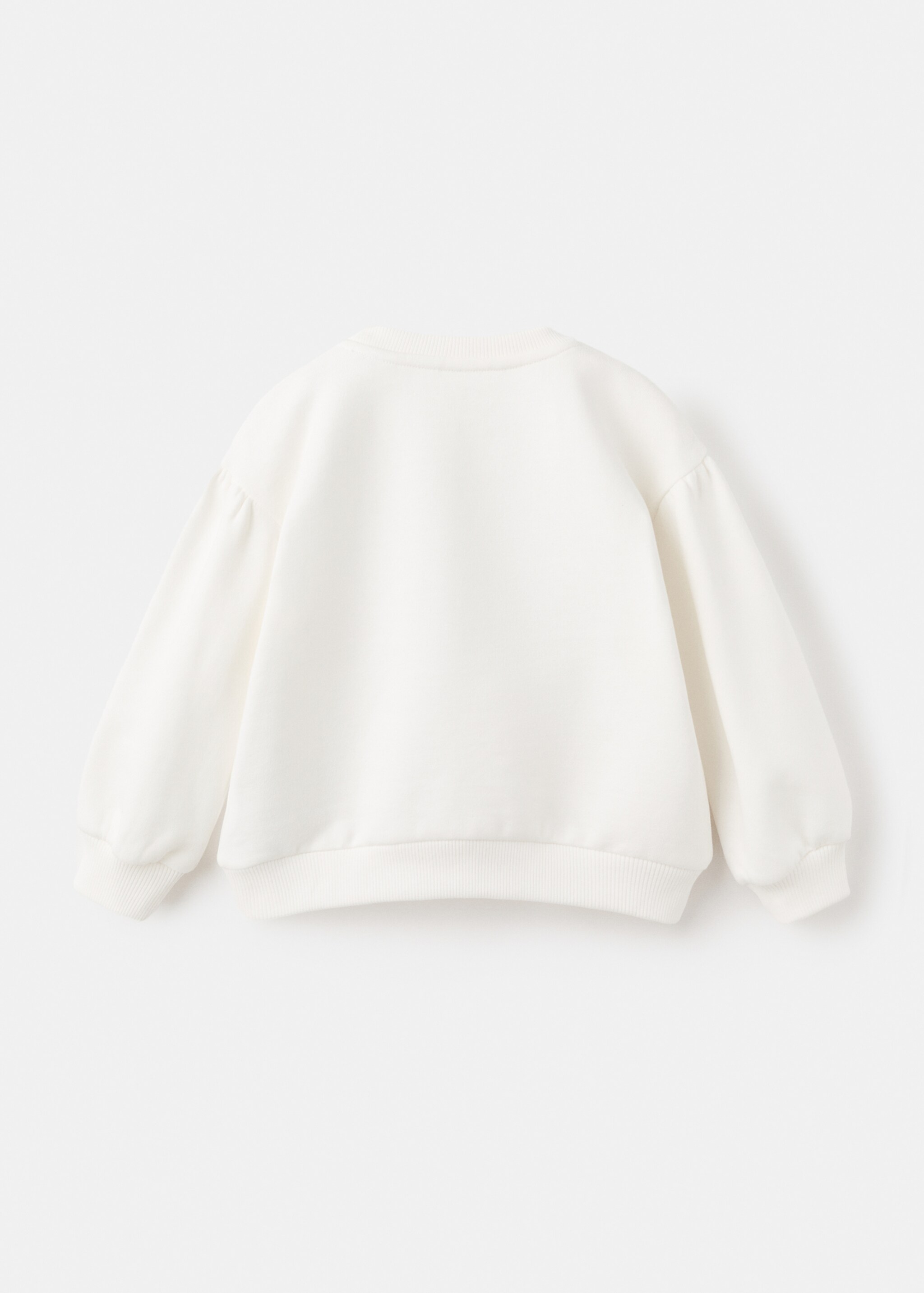 Sudadera bordado floral - Reverso del artículo, Blanco roto. Ref: 17015165-00.