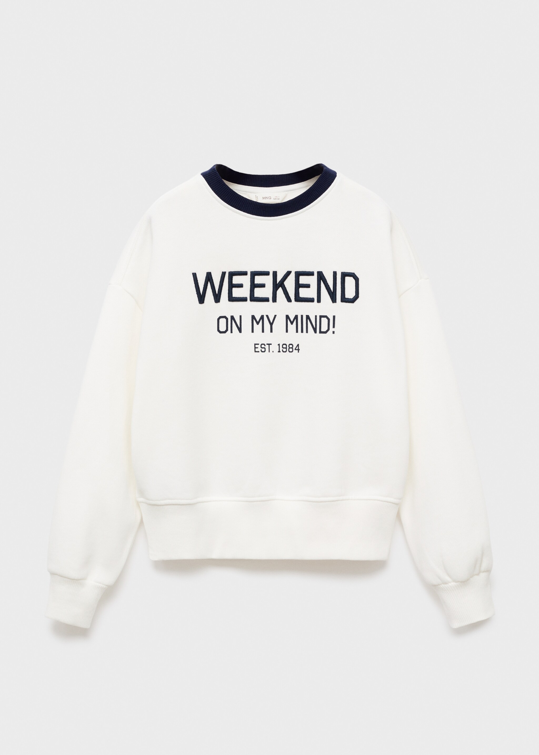 Embroidered detail cotton sweatshirt - Article without model