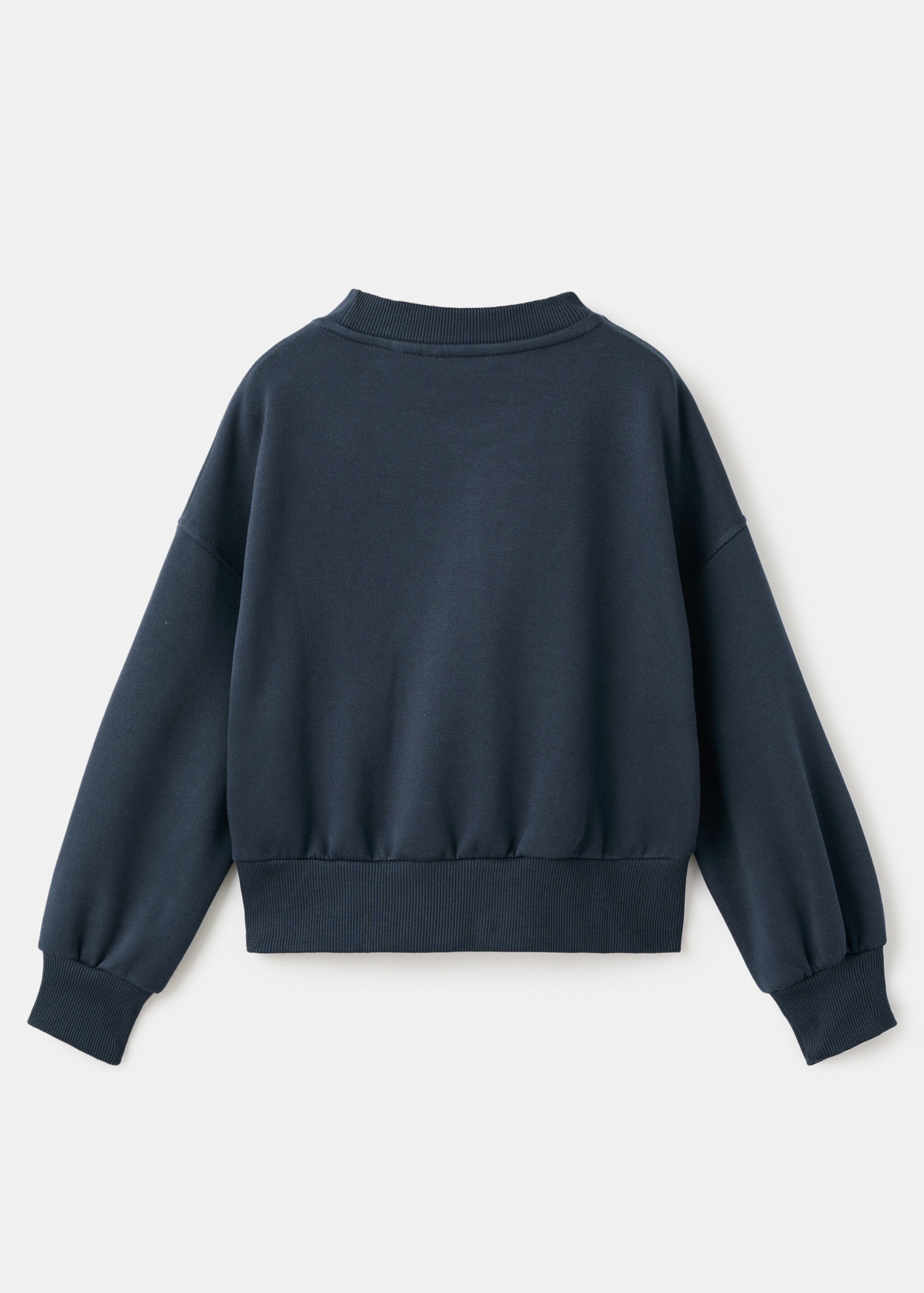 Sweater coton brodé - Verso de l’article, Bleu marine. Ref: 17015167-00.