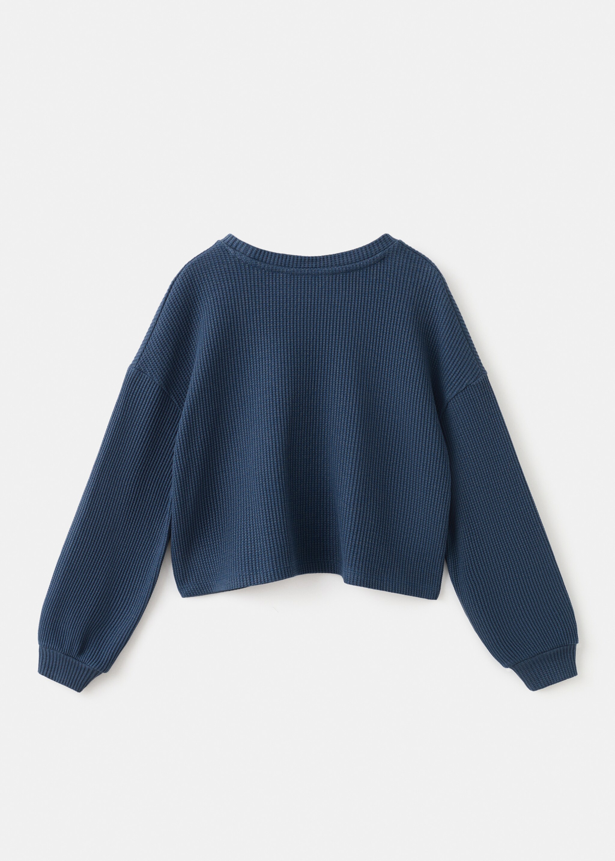 Sweater imprimé coton - Verso de l’article, Bleu marine. Ref: 17015169-00.