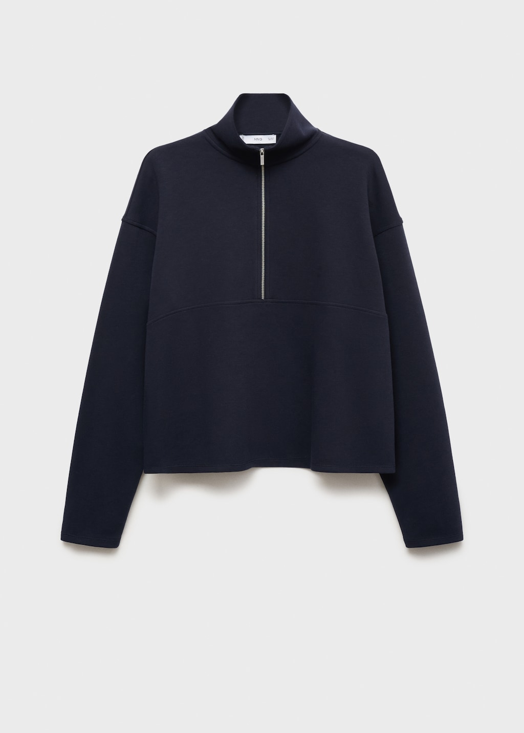 Turtleneck sweatshirt with zip