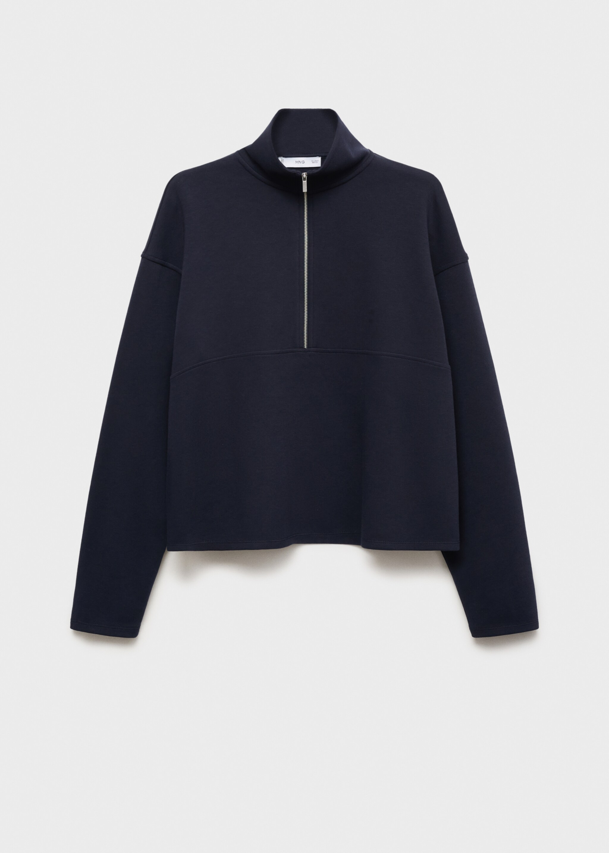 Sweat-shirt col montant zippé - Article sans modèle, Bleu marine. Ref: 17015171-00.