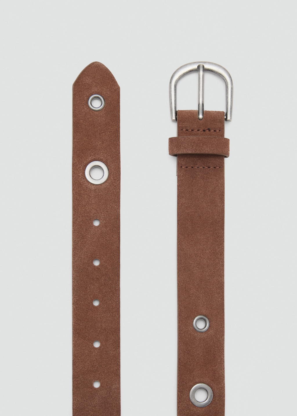 Belt with metal eyelets