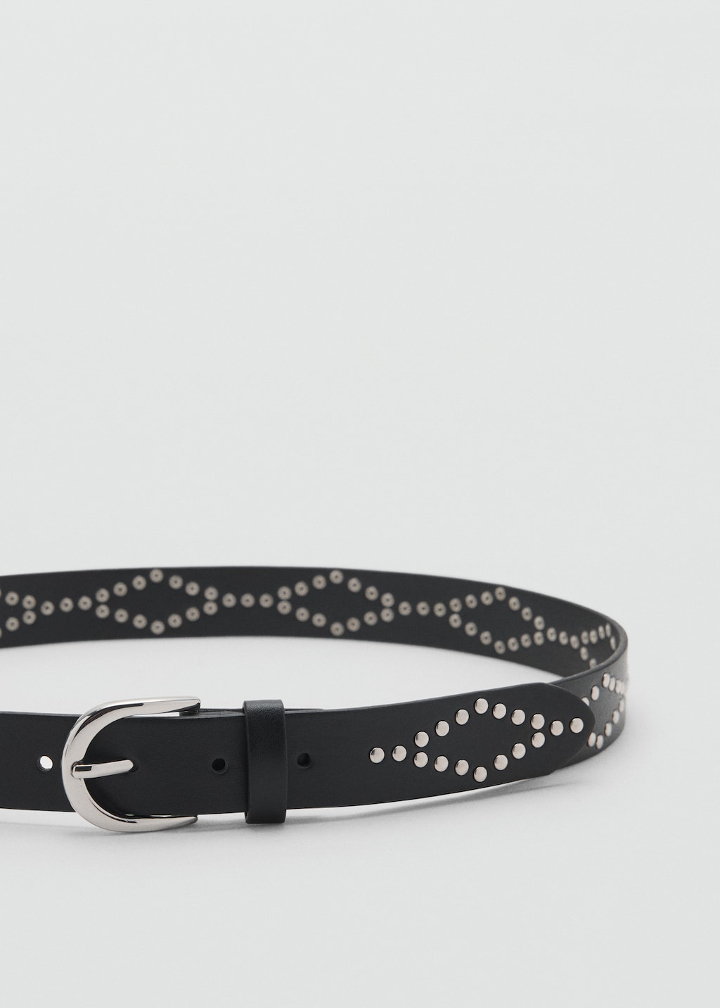 Studded faux-leather belt