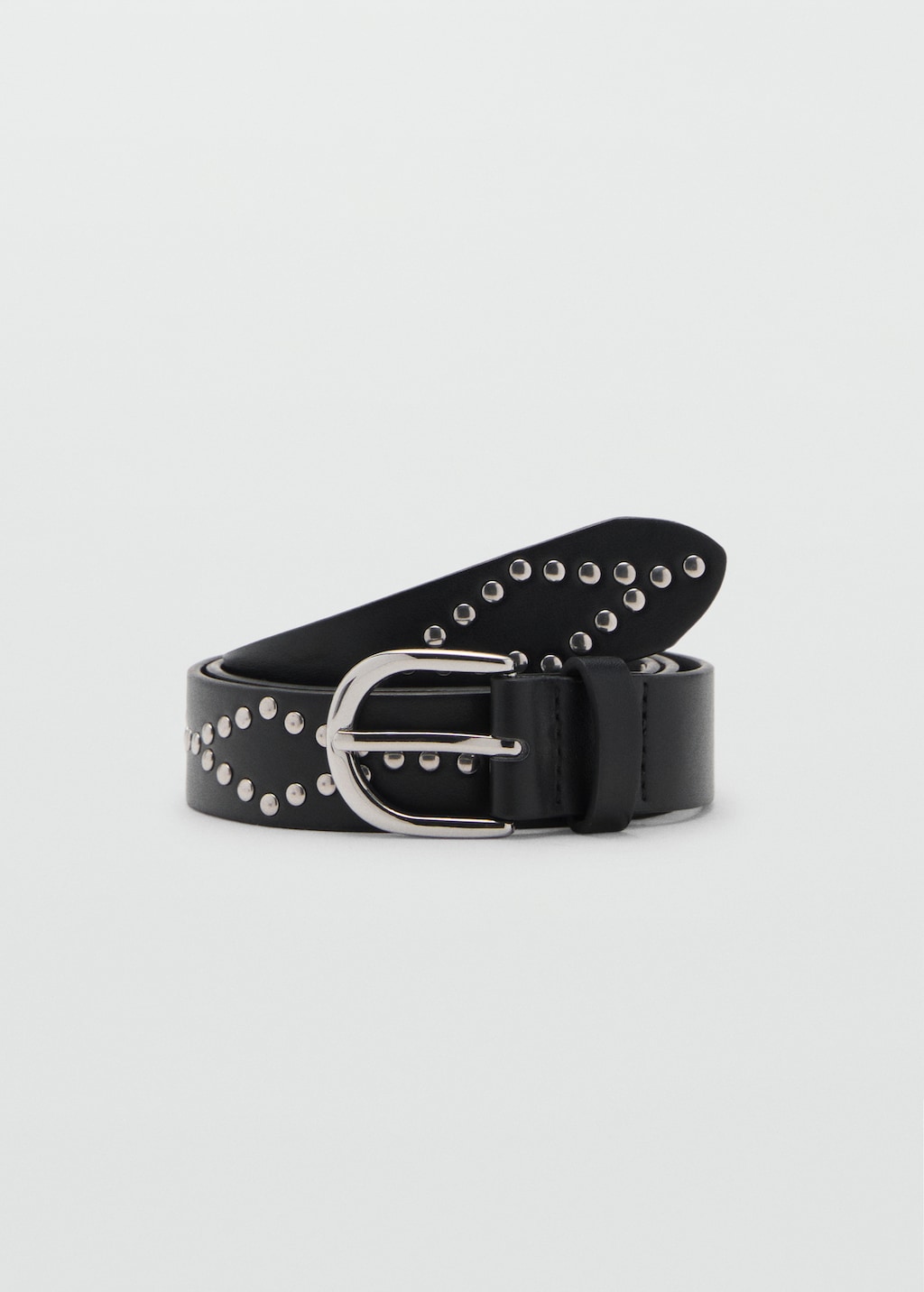 Studded faux-leather belt