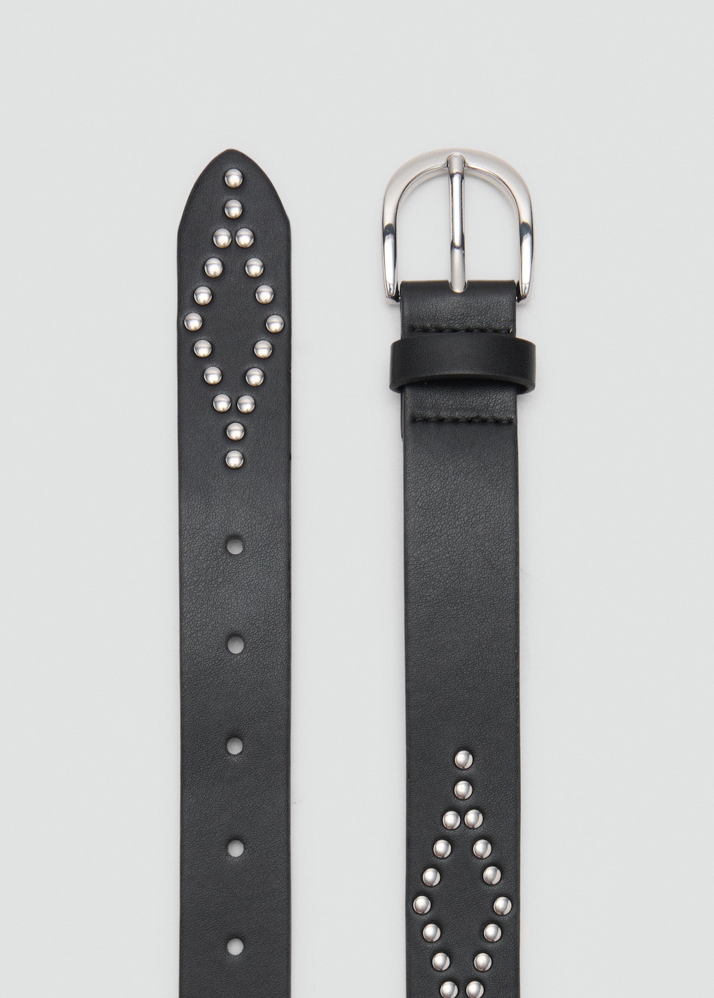 Studded faux-leather belt