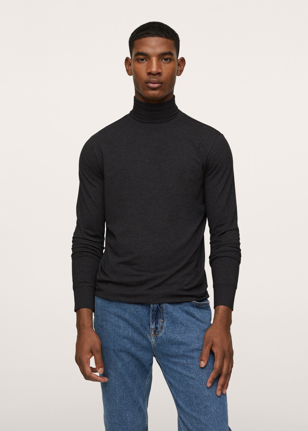 Men's cotton turtleneck long sleeve 2025