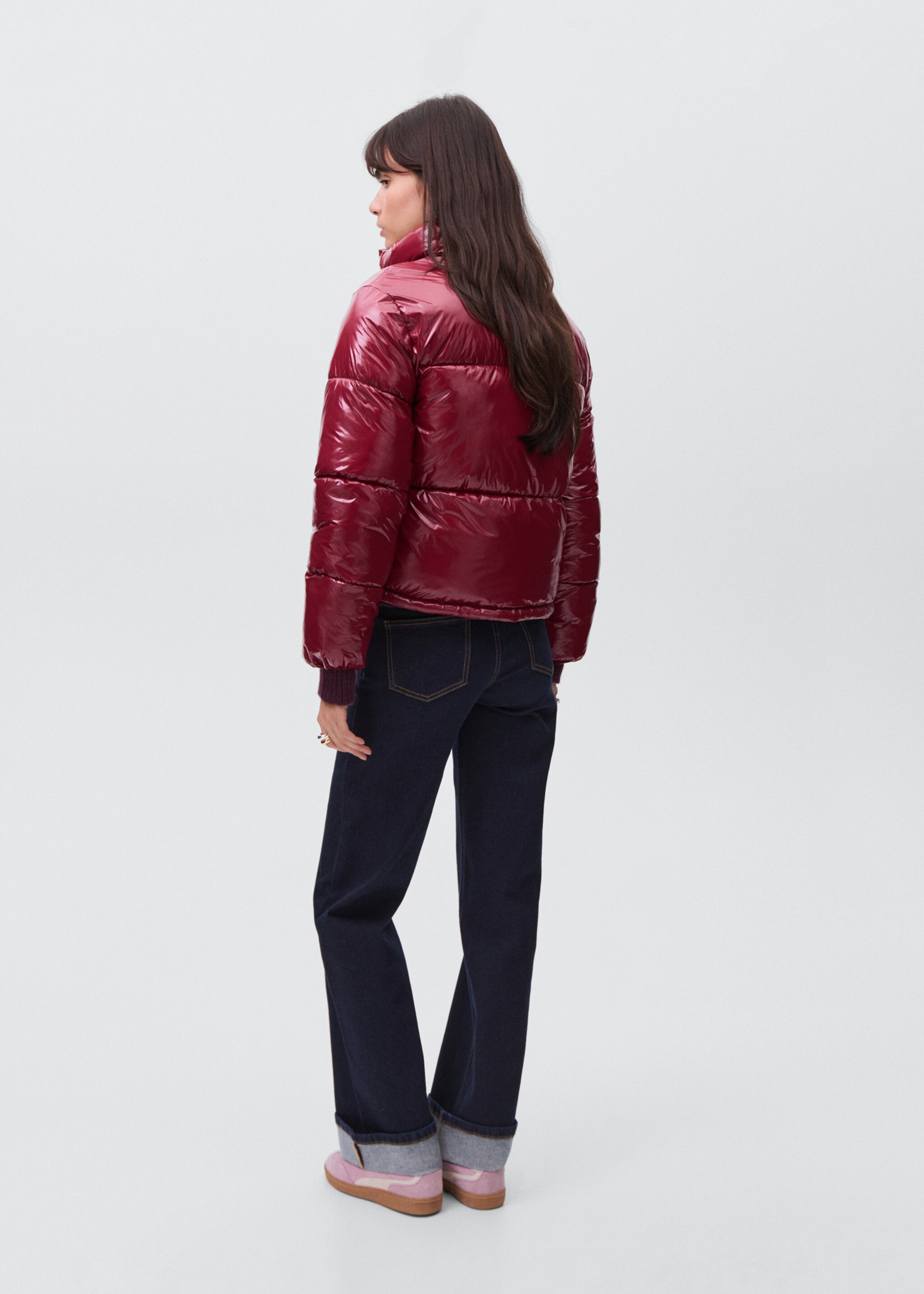 Shiny quilted anorak - Reverse of the article, Burgundy. Ref: 17015790-00.