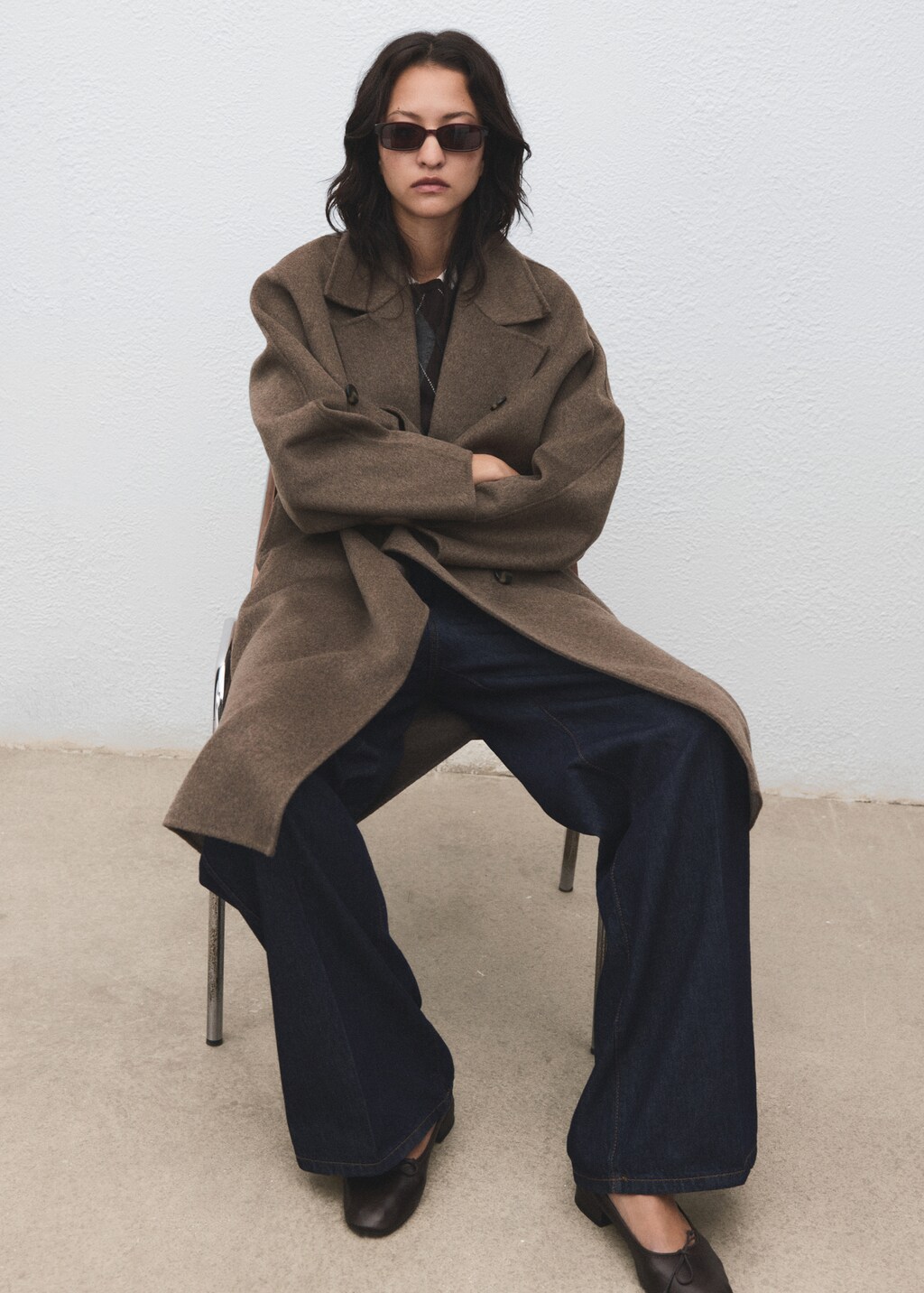 Handmade oversized wool coat - Women | MANGO USA