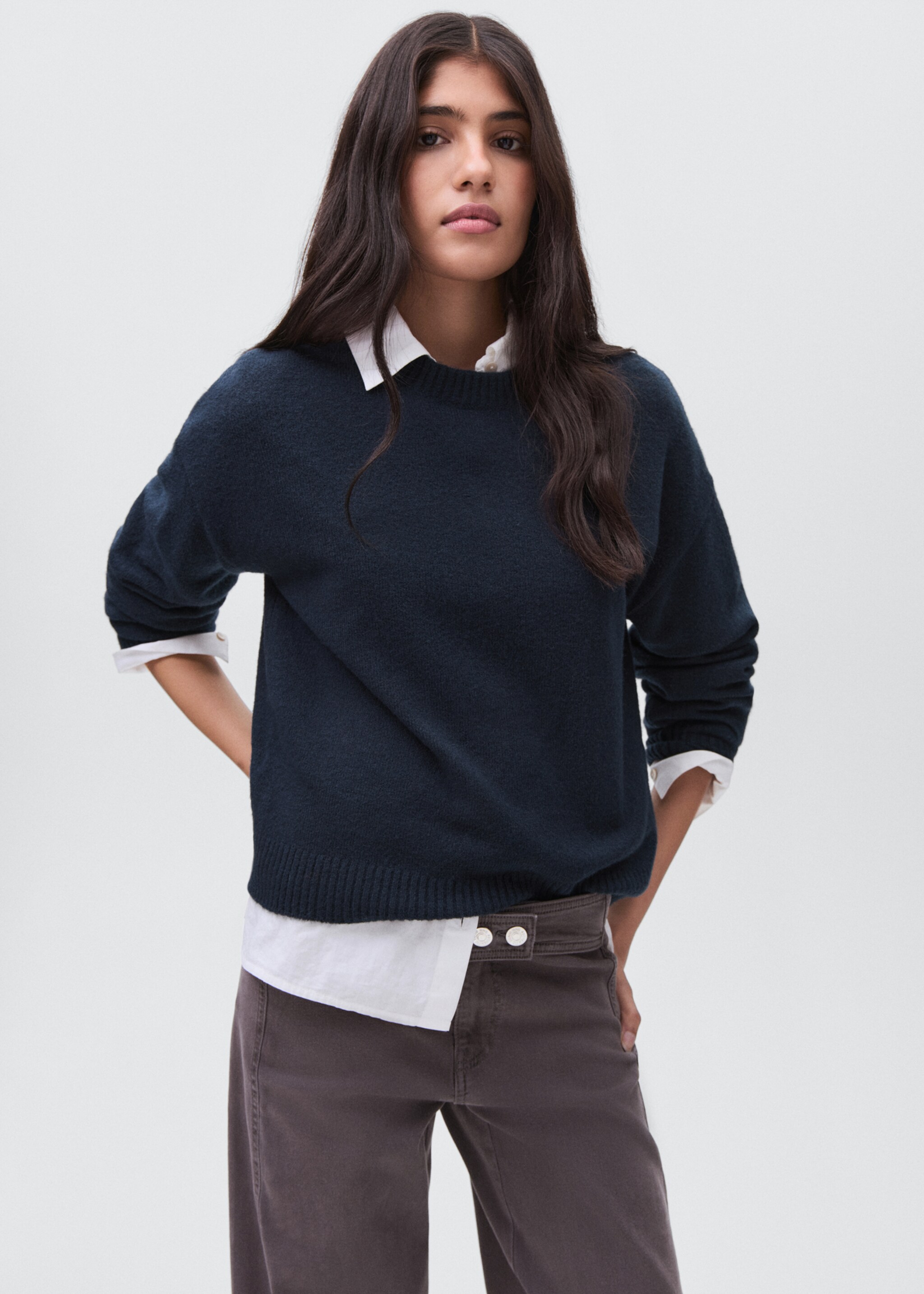 Knit sweater - Medium plane, Navy. Ref: 17015794-00.