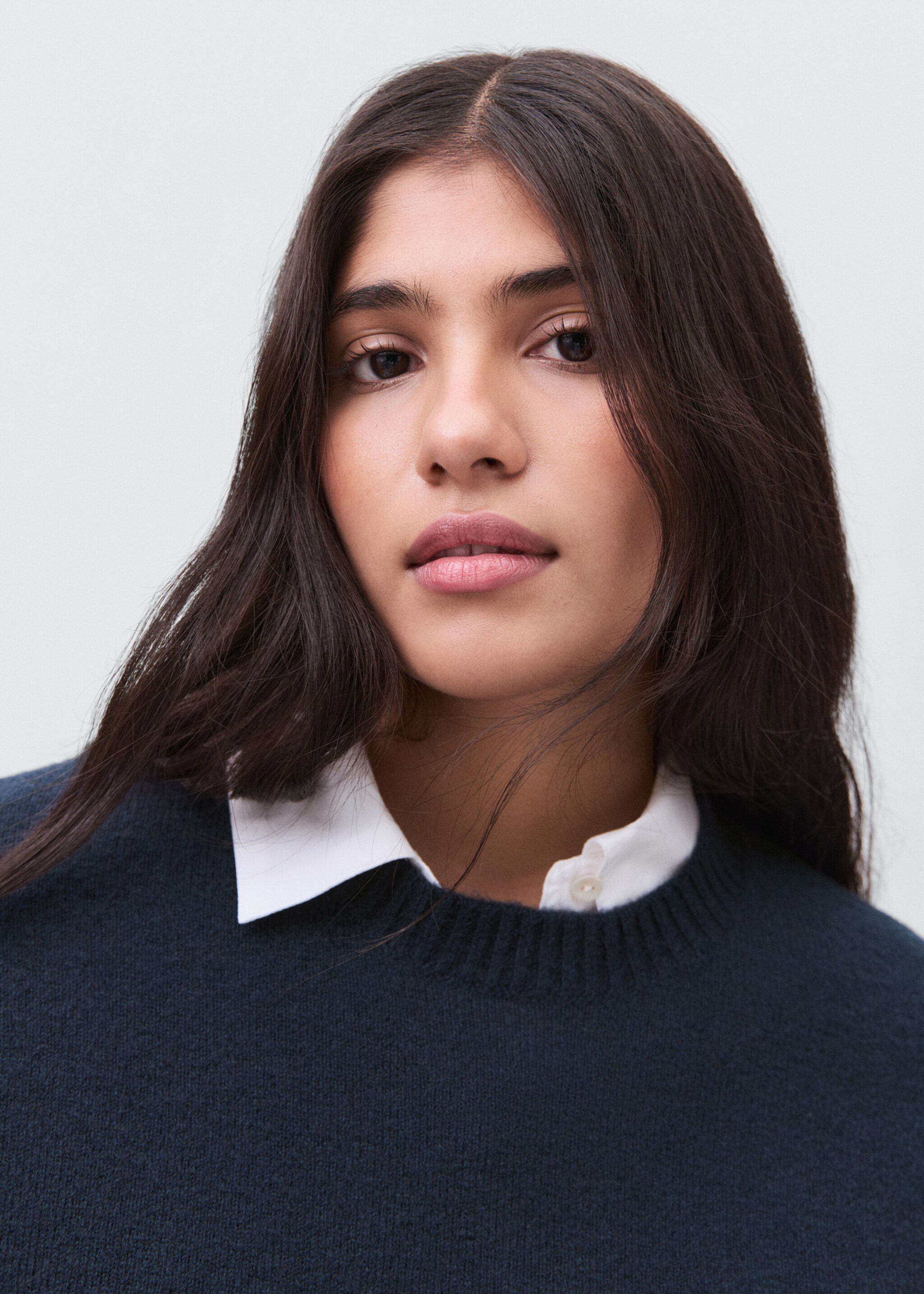 Knit sweater - Details of the article 1, Navy. Ref: 17015794-00.