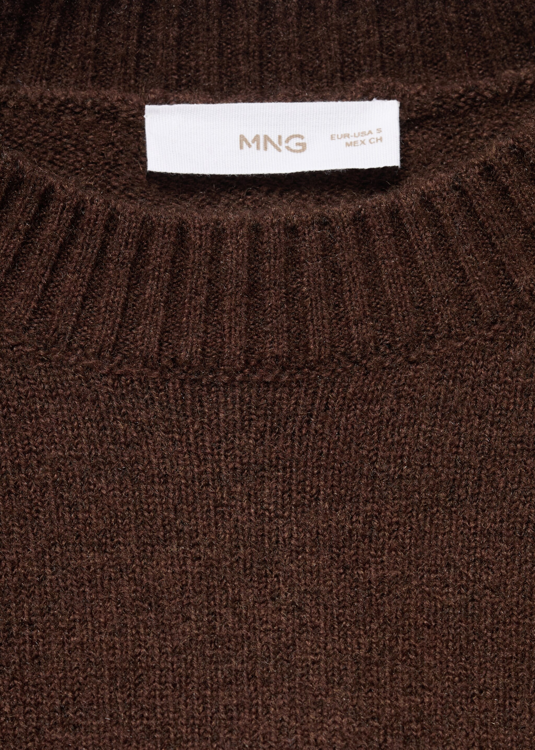 Knit sweater - Details of the article 0, Brown. Ref: 17015795-00.
