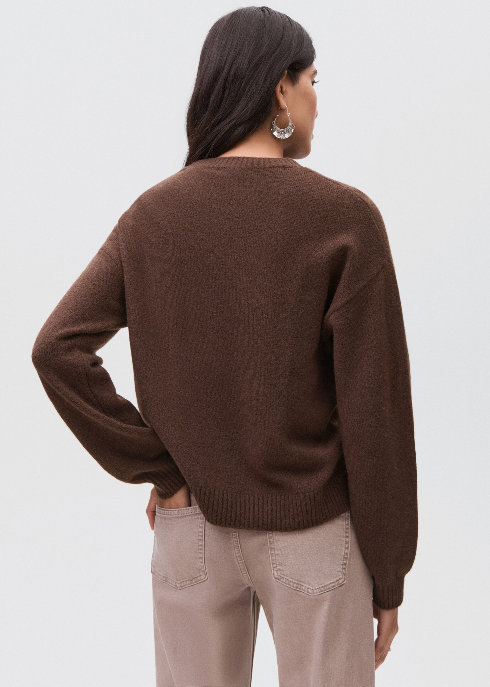 Knit sweater - Reverse of the article, Brown. Ref: 17015795-00.