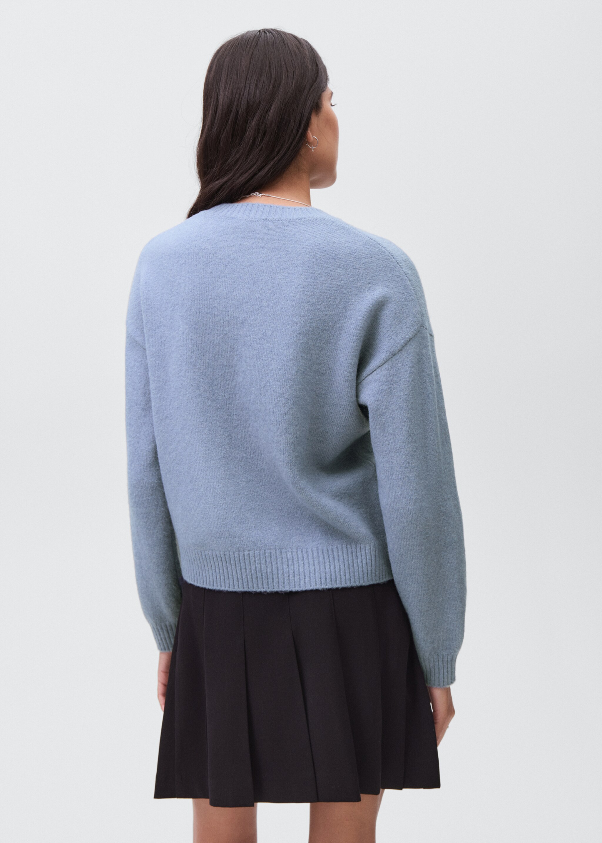 Knit sweater - Reverse of the article, Sky Blue. Ref: 17015796-00.