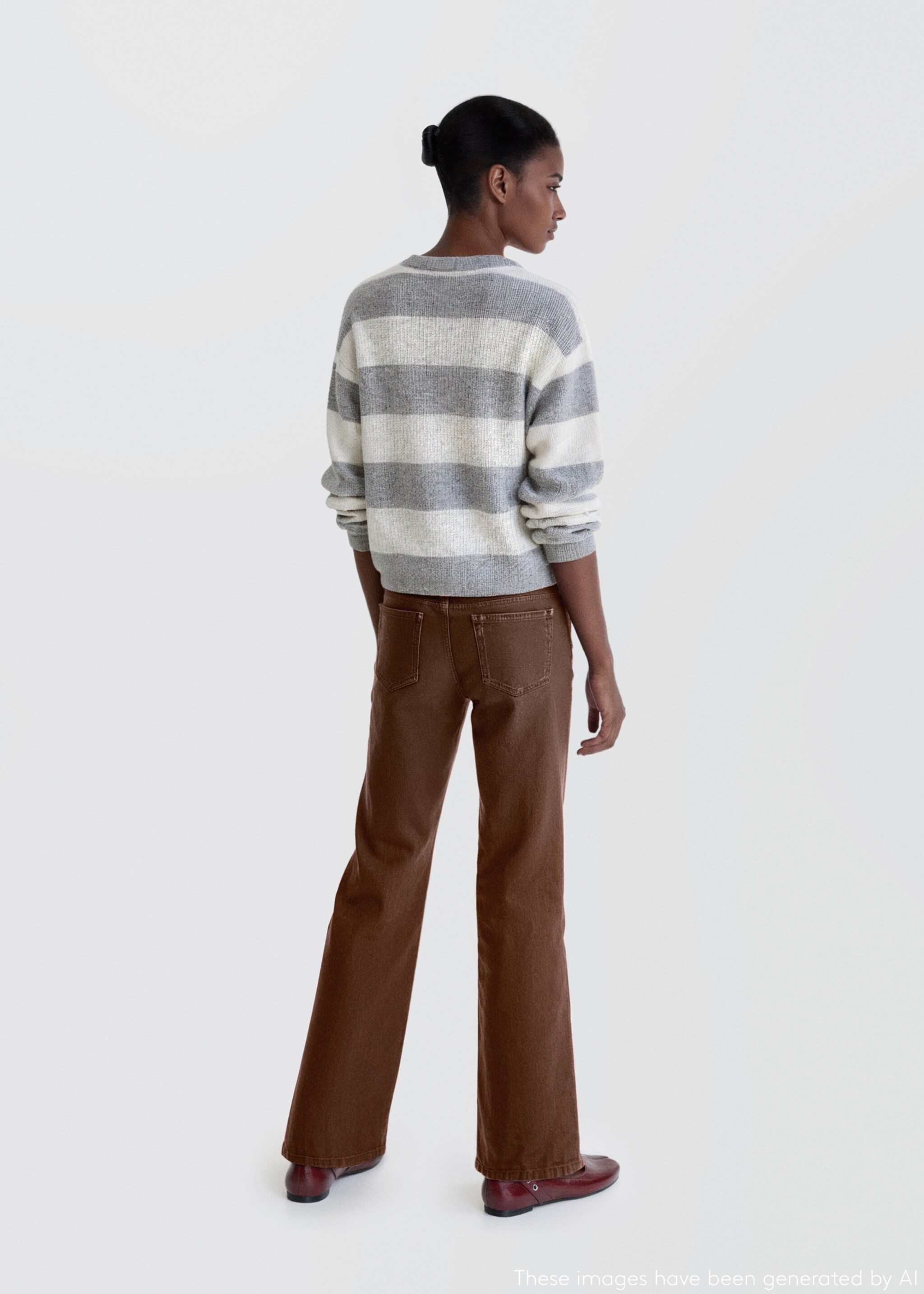 Knit striped sweater - Reverse of the article, Medium Heather Grey. Ref: 17015797-00.