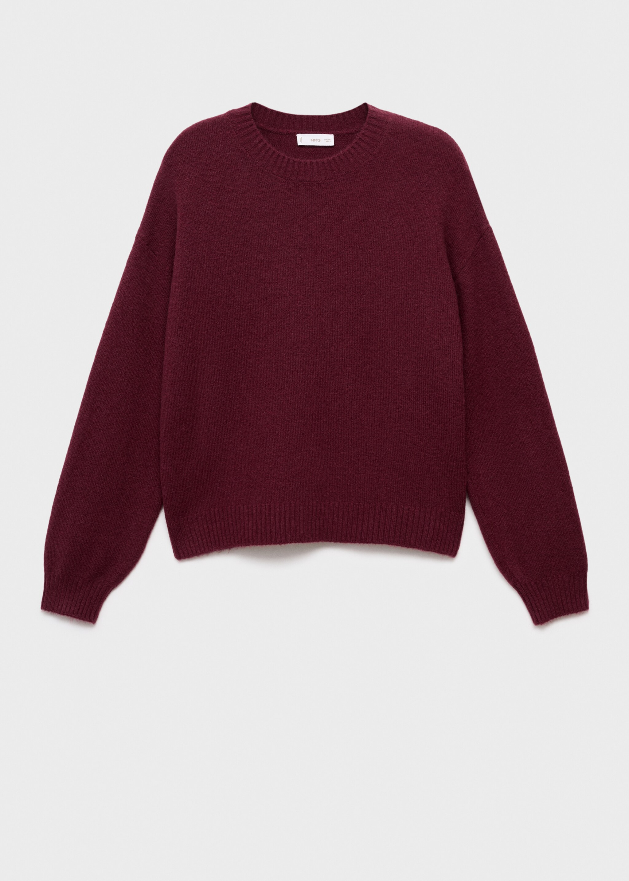 Wool-blend knit sweater - Article without model, Burgundy. Ref: 17015798-00.